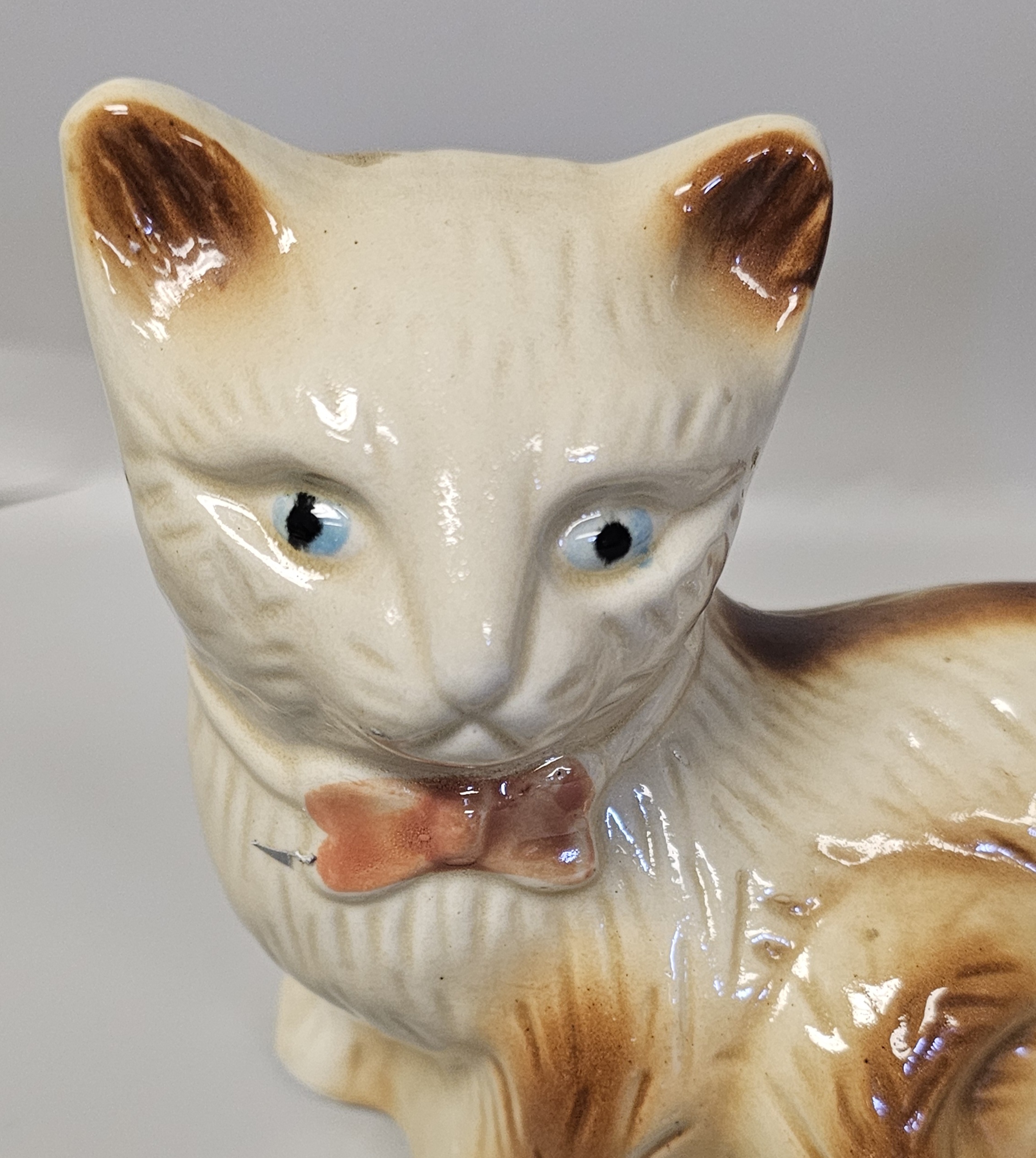 Pair of Vintage Brazilian Ceramic Cat Figurines