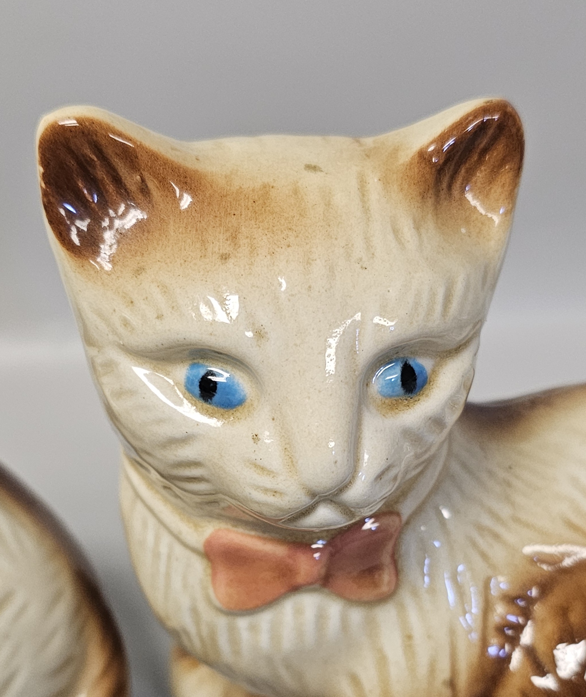 Pair of Vintage Brazilian Ceramic Cat Figurines