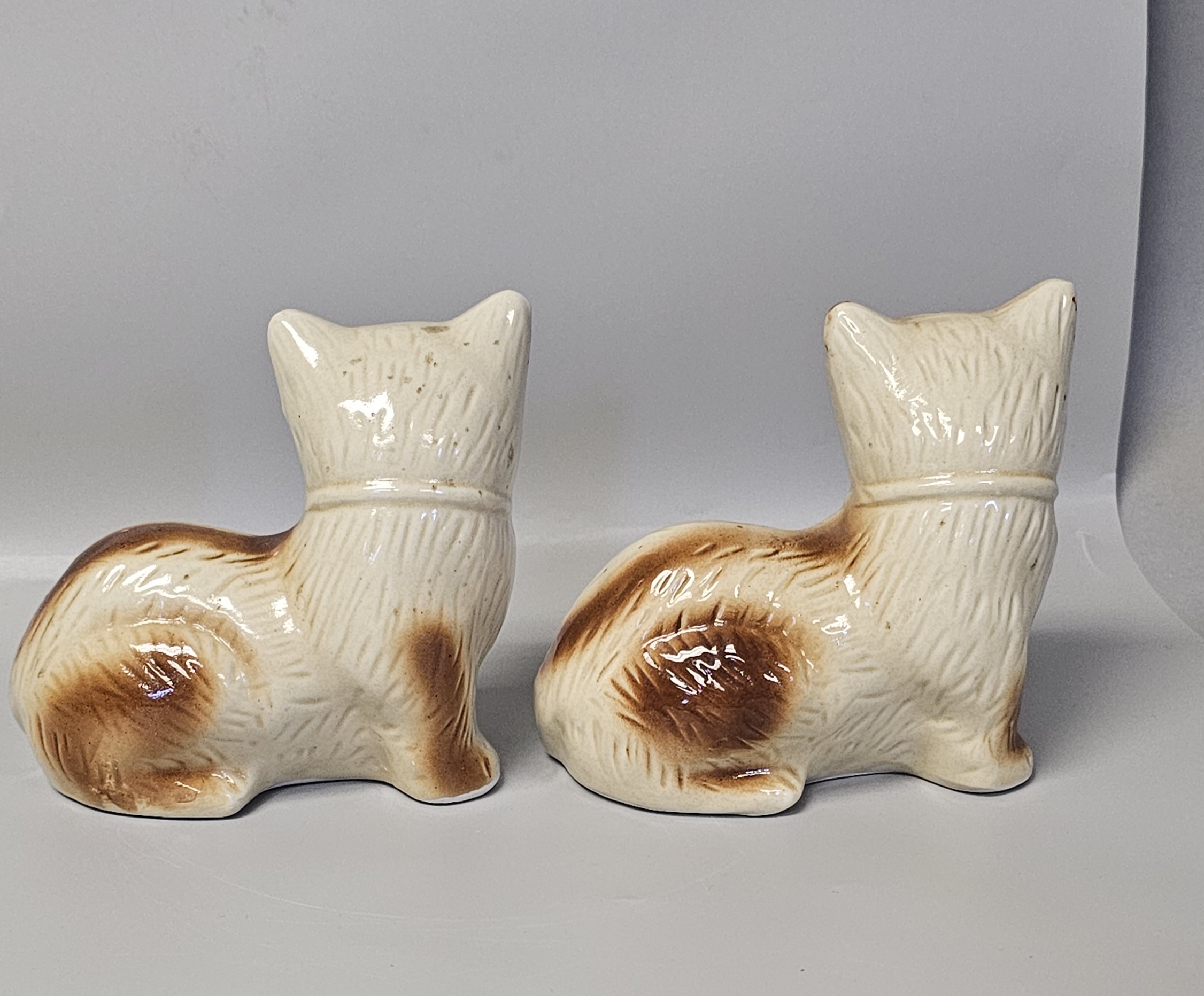 Pair of Vintage Brazilian Ceramic Cat Figurines