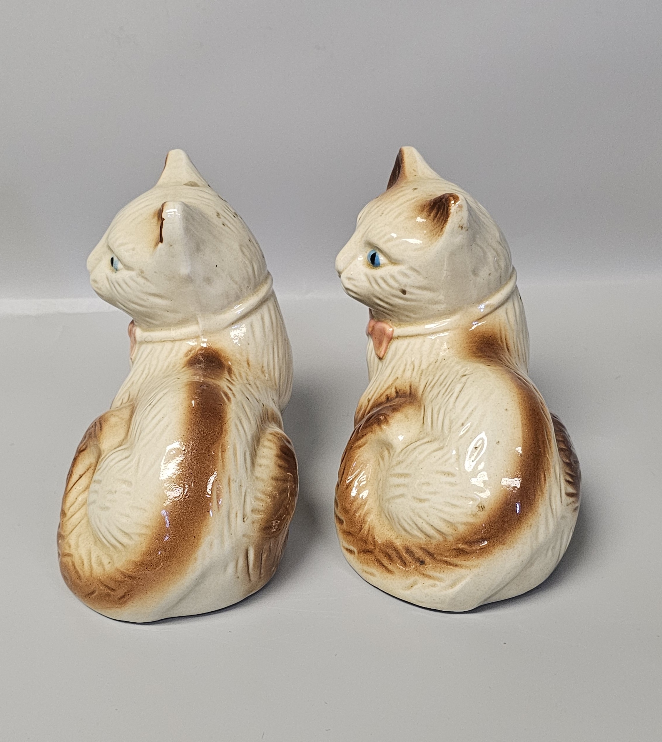 Pair of Vintage Brazilian Ceramic Cat Figurines