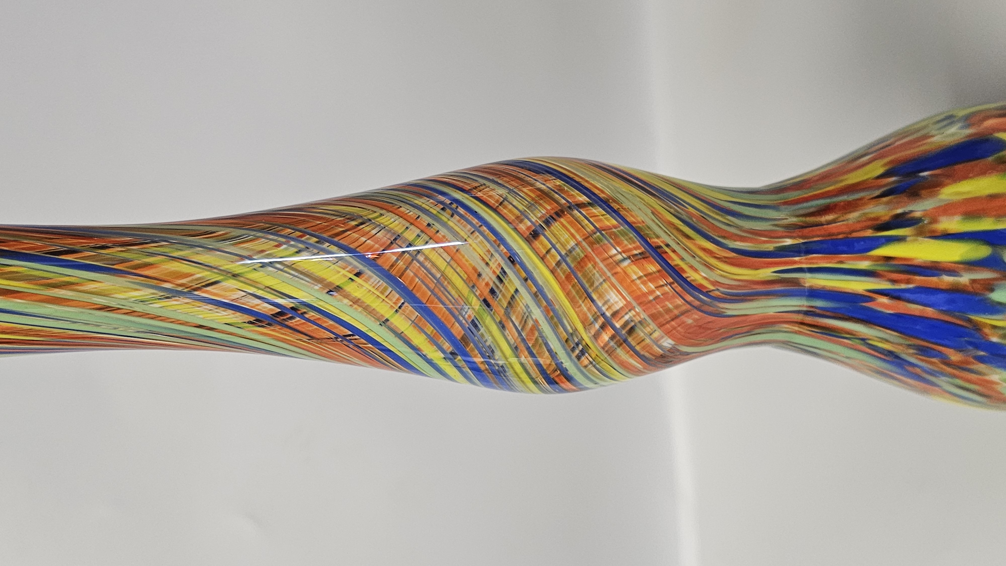 Large Multi-Colored Murano Style Art Glass Vase