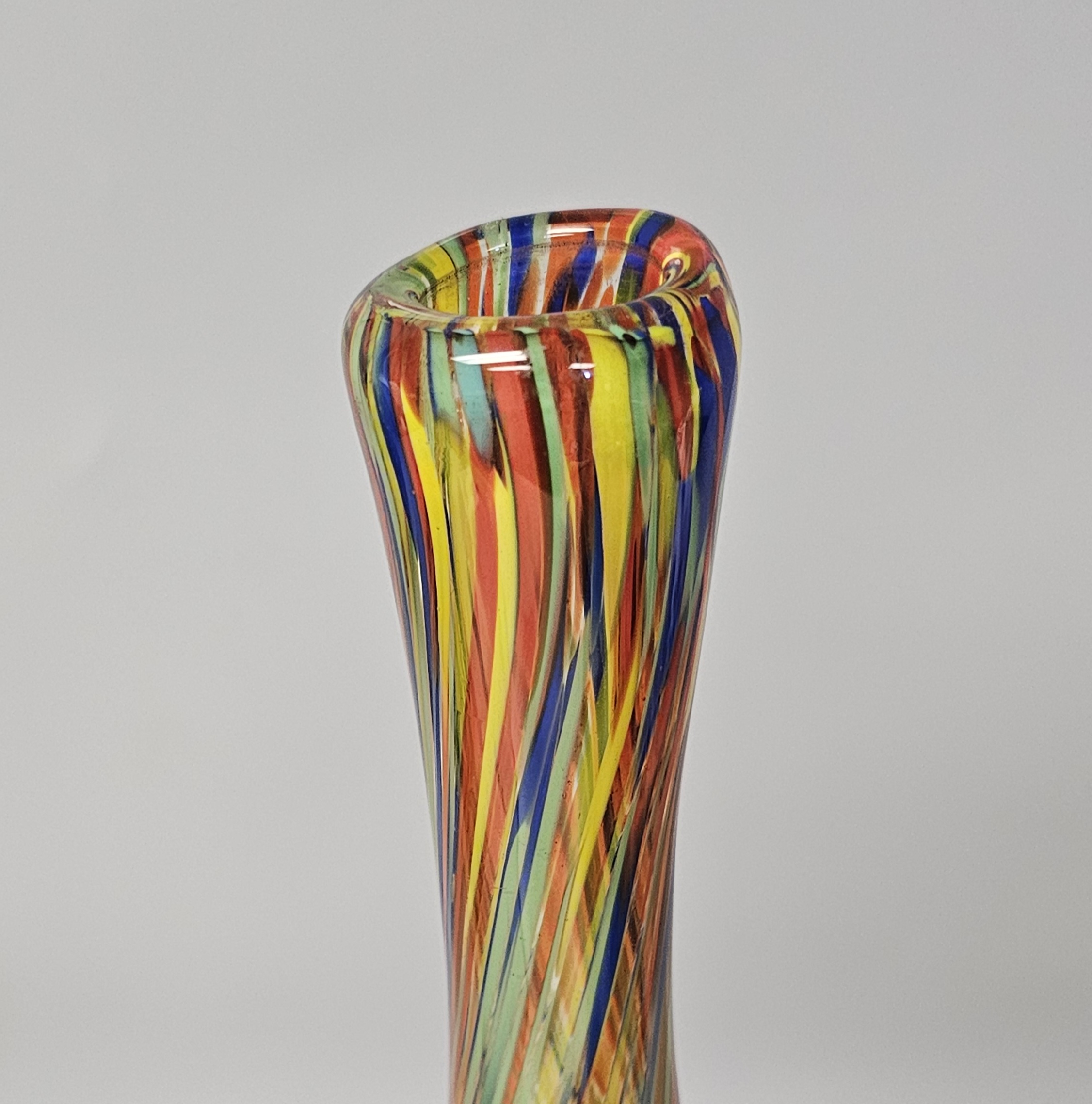 Large Multi-Colored Murano Style Art Glass Vase