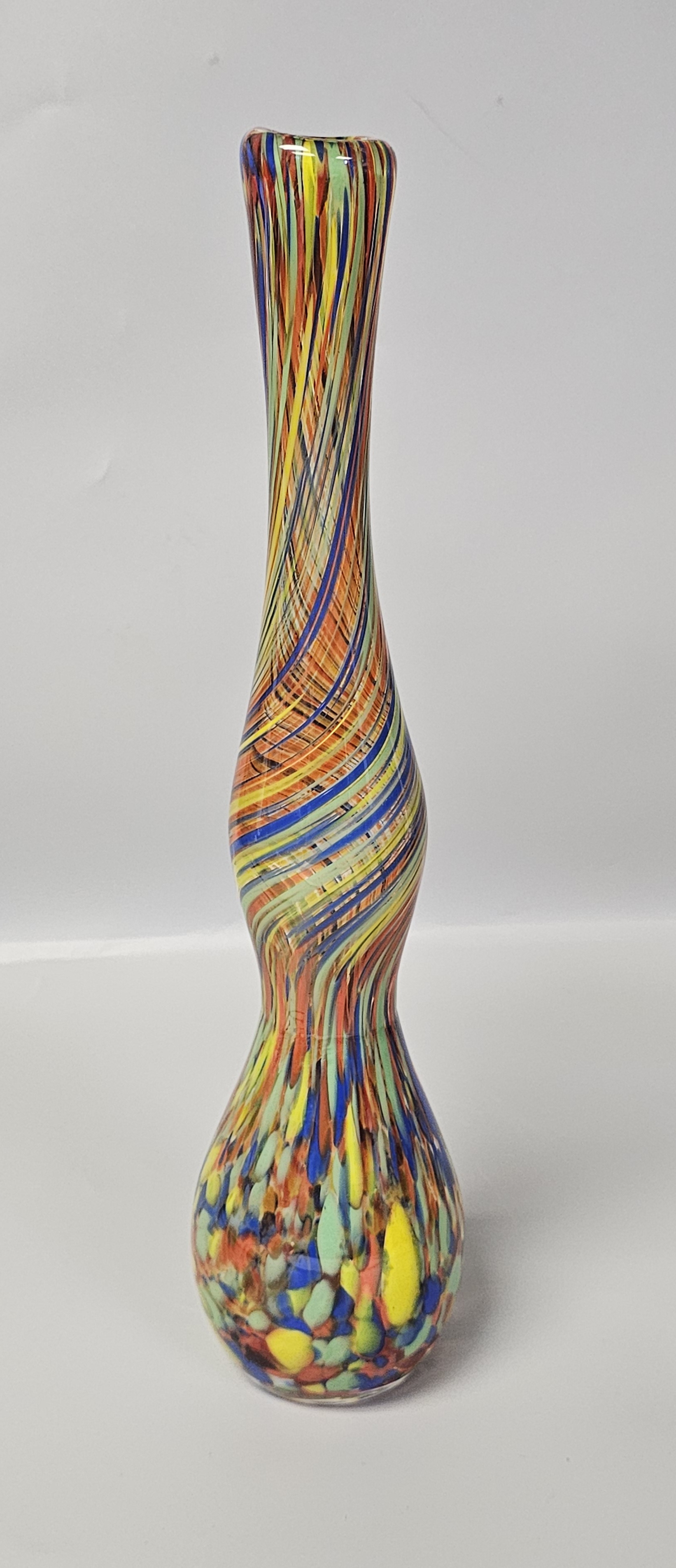 Large Multi-Colored Murano Style Art Glass Vase