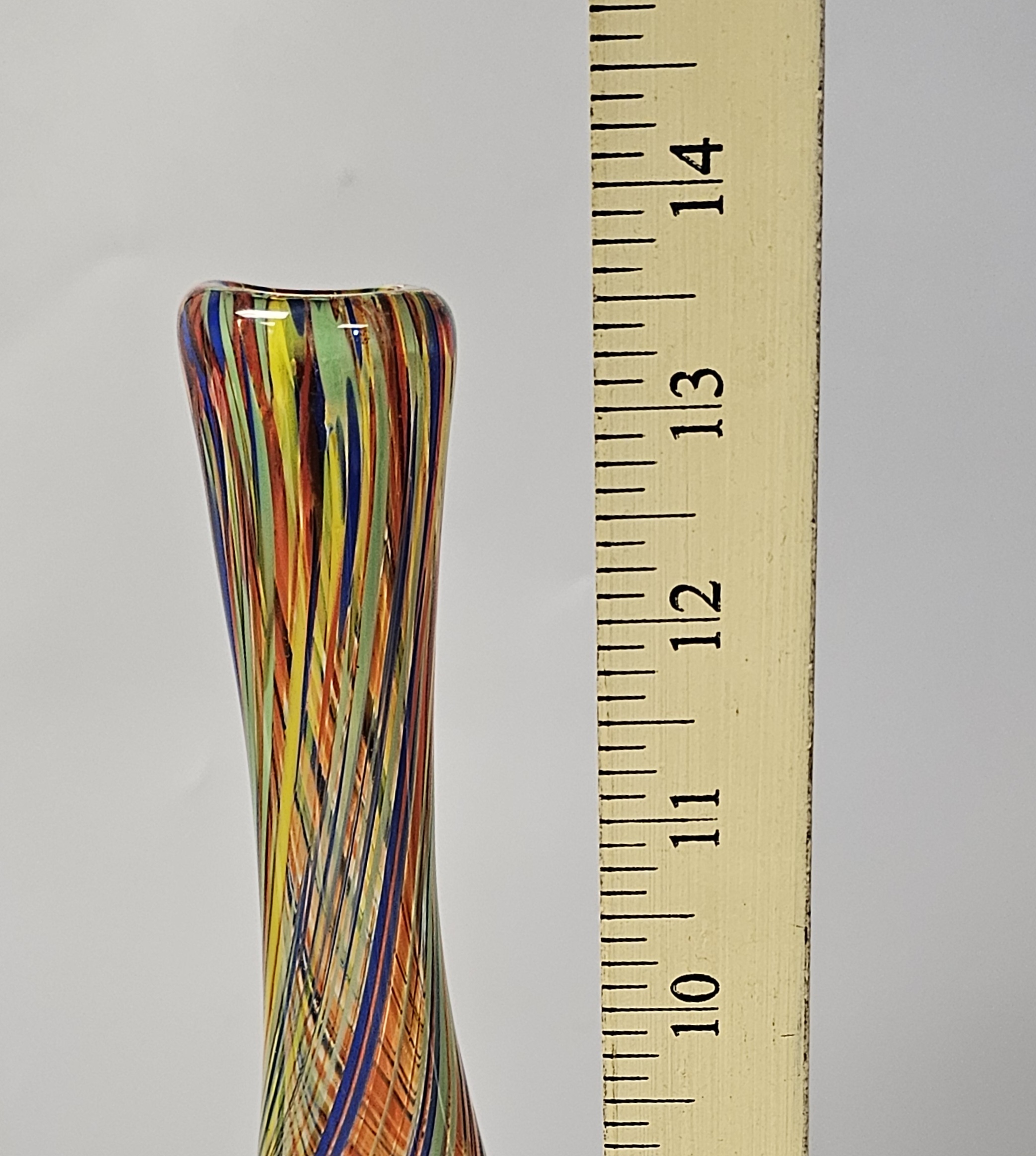 Large Multi-Colored Murano Style Art Glass Vase