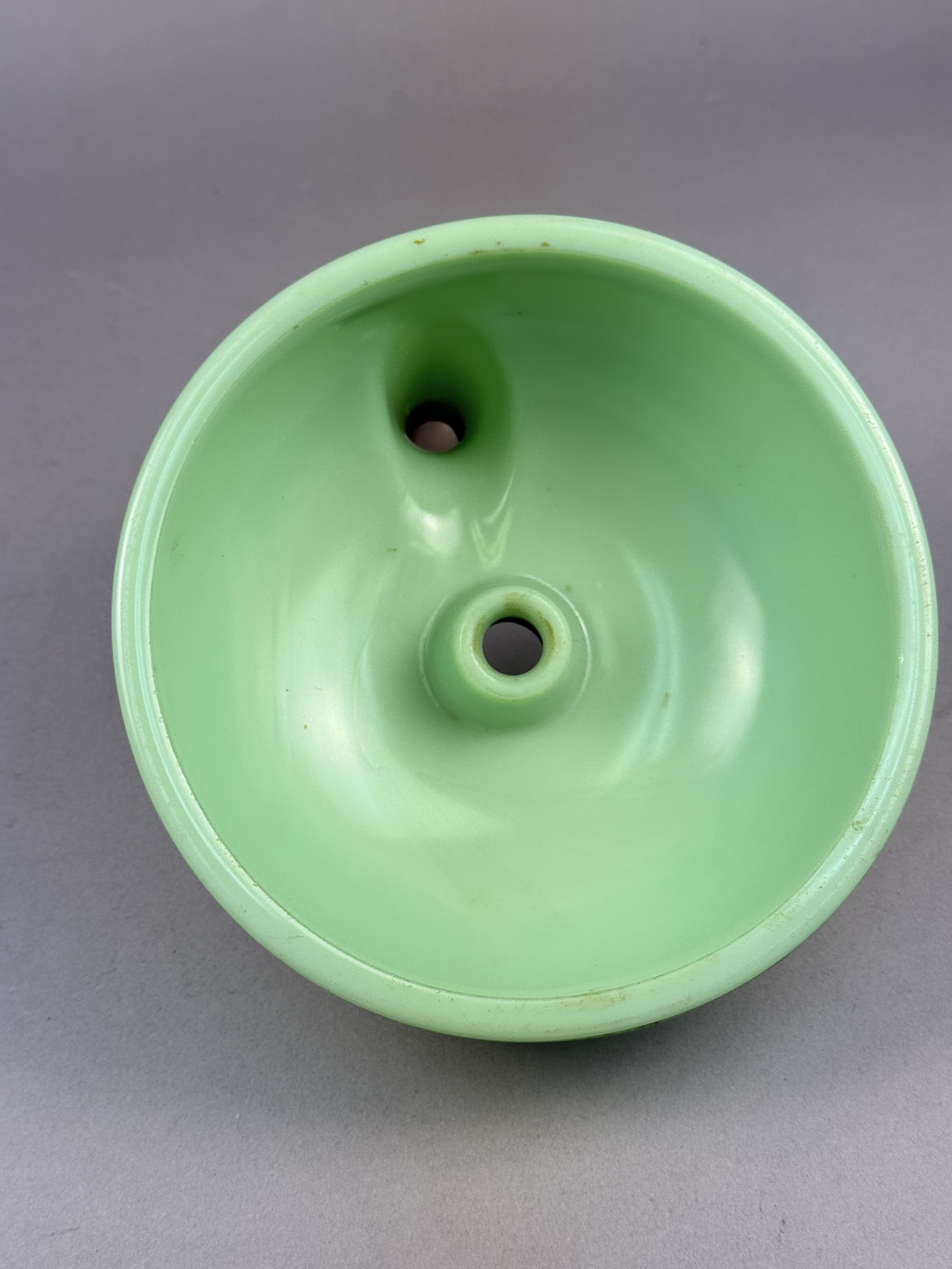 Vintage Uranium Jadeite Glass Juicer Attachment Bowl