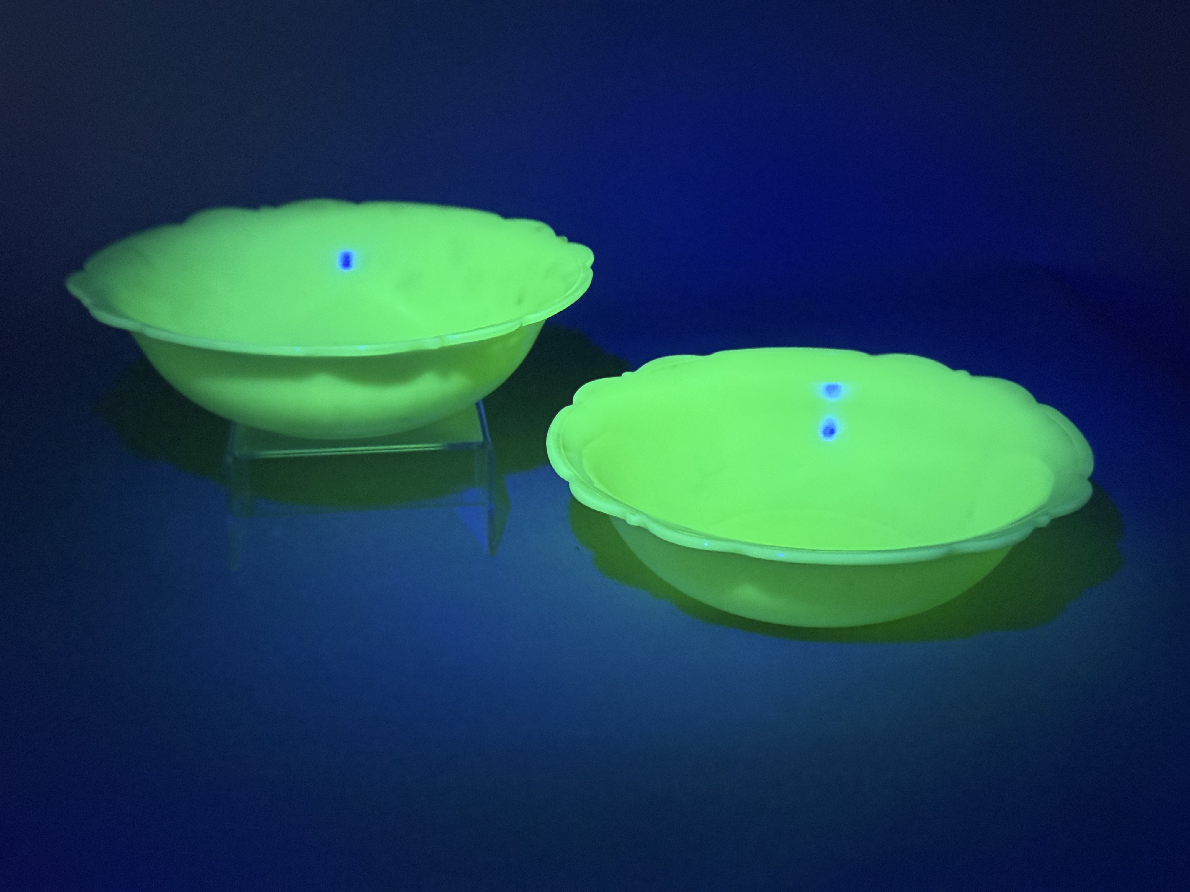McKee Glass Jadeite Uranium Glass Bowls