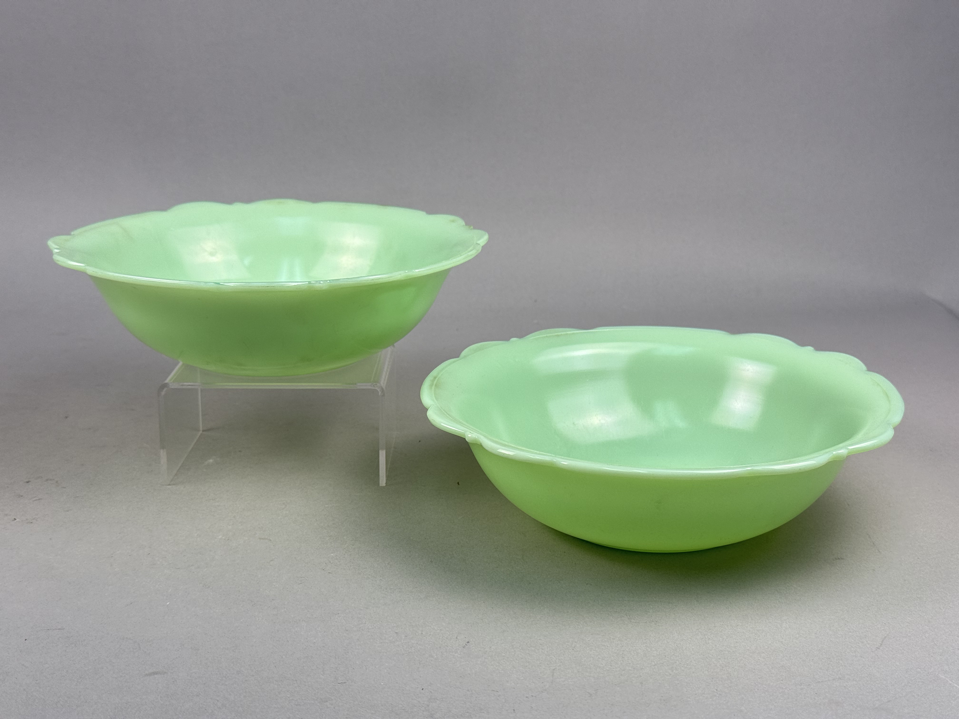 McKee Glass Jadeite Uranium Glass Bowls