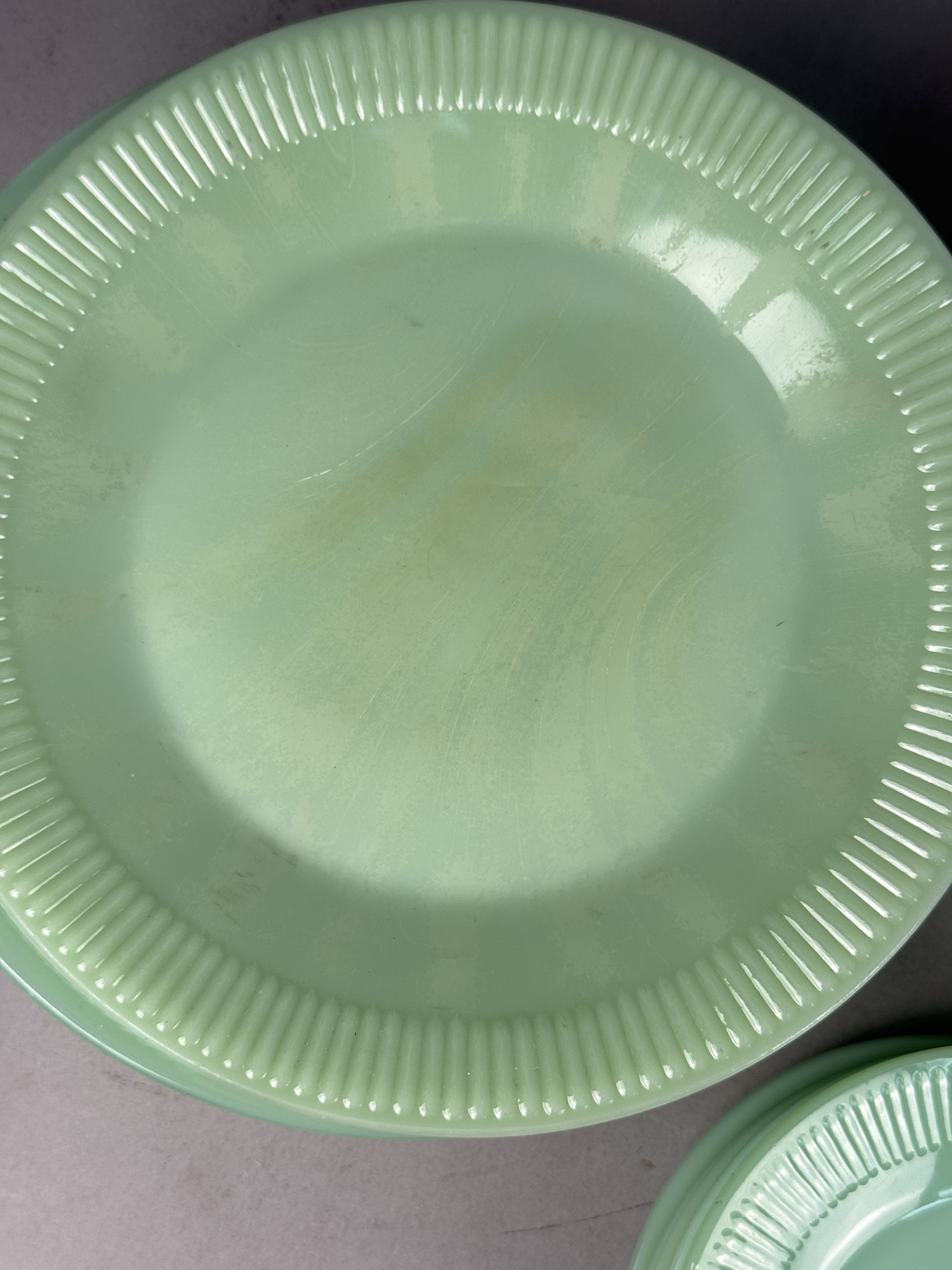A Large Set of Fire-King Jadeite Dinnerware
