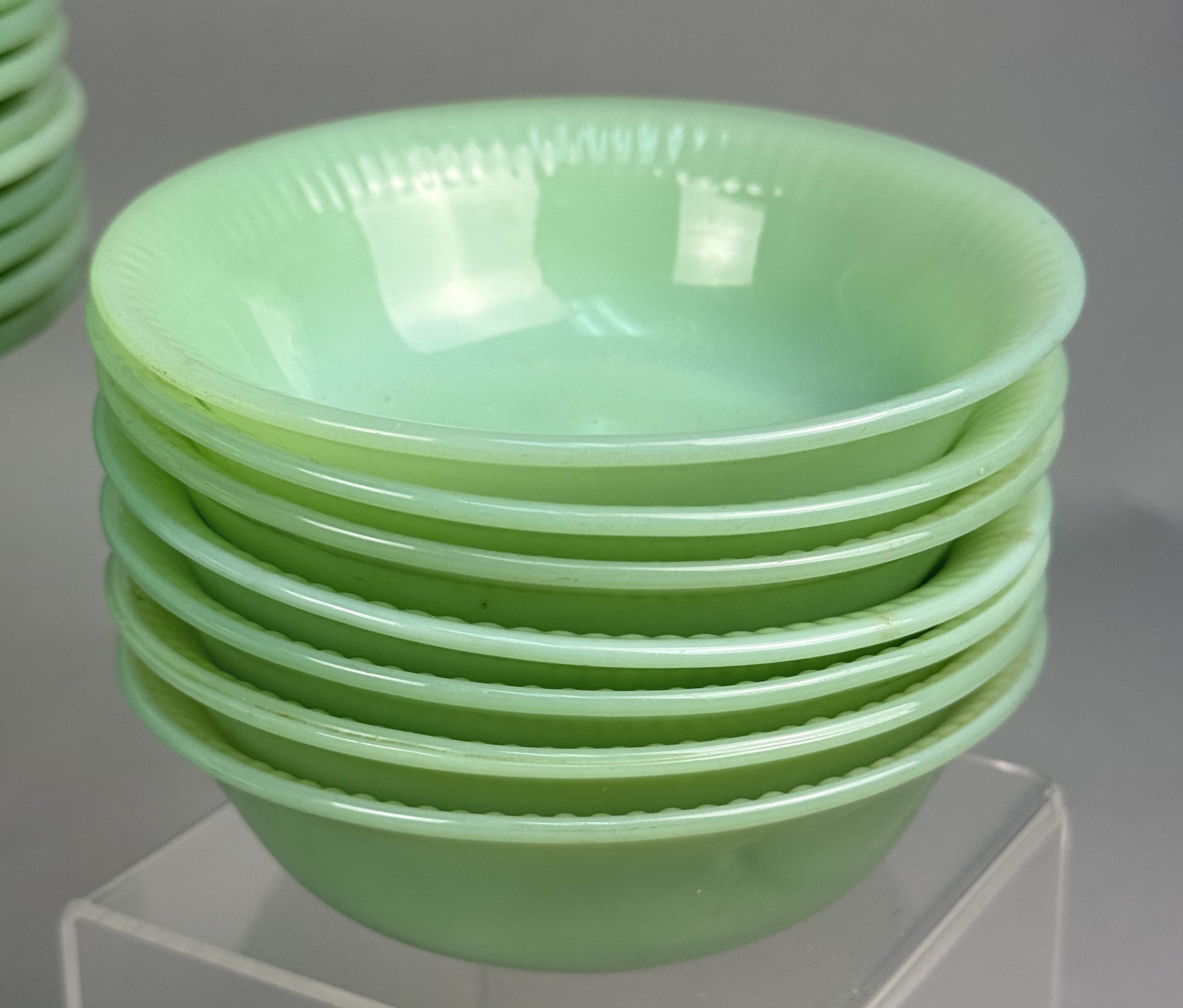 A Large Set of Fire-King Jadeite Dinnerware