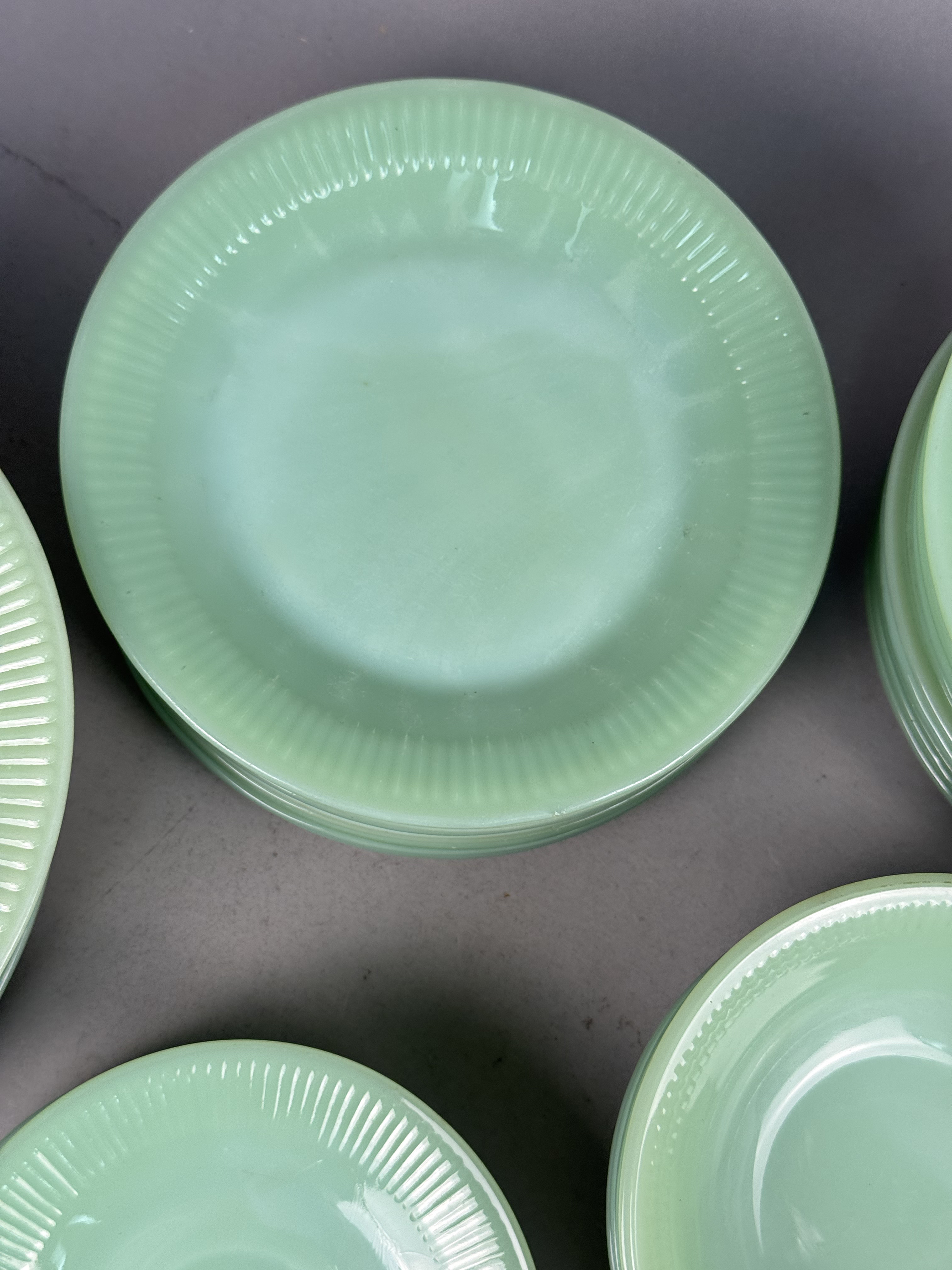 A Large Set of Fire-King Jadeite Dinnerware