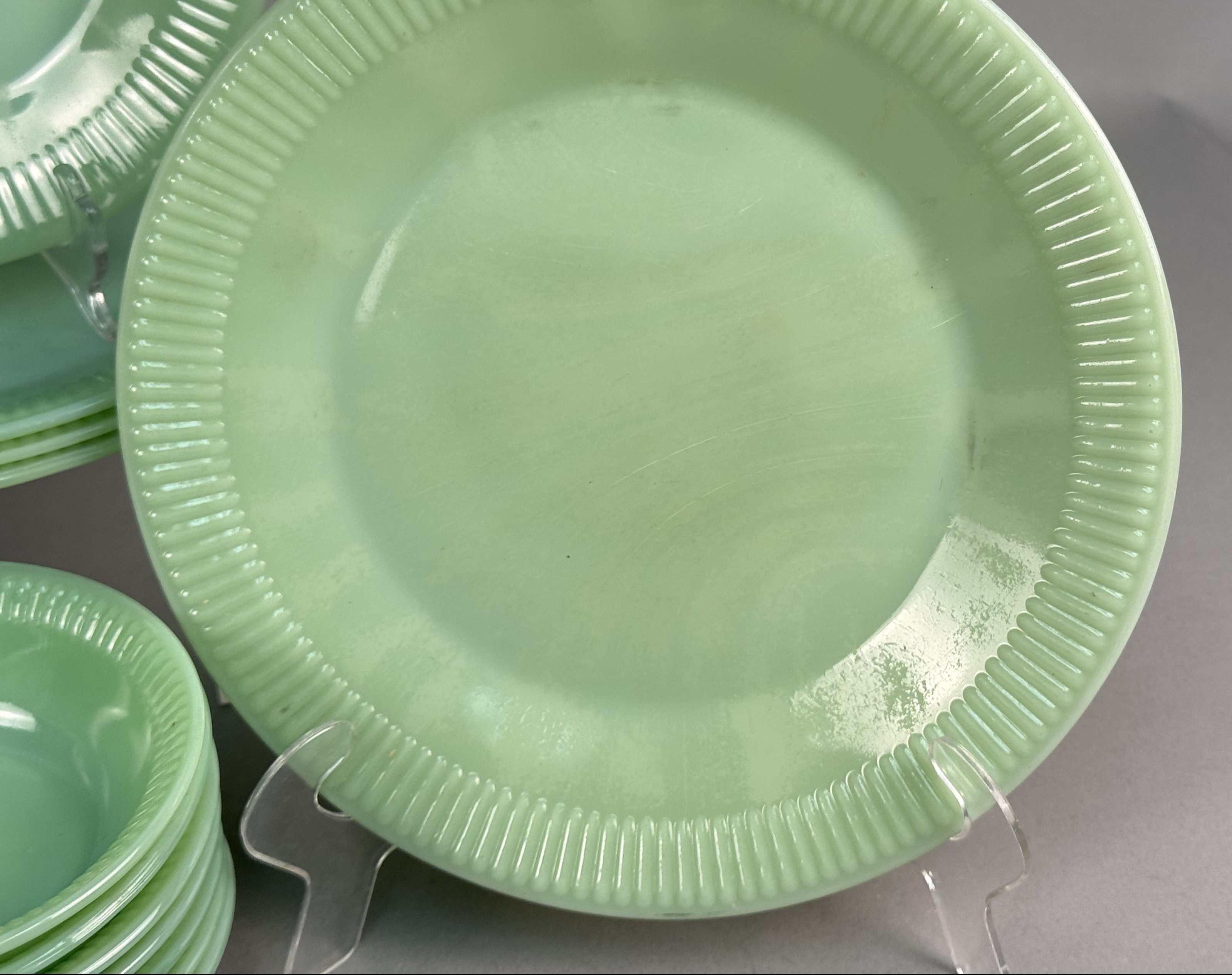 Fire-King Jadeite Jane Ray Pattern Mixed Set