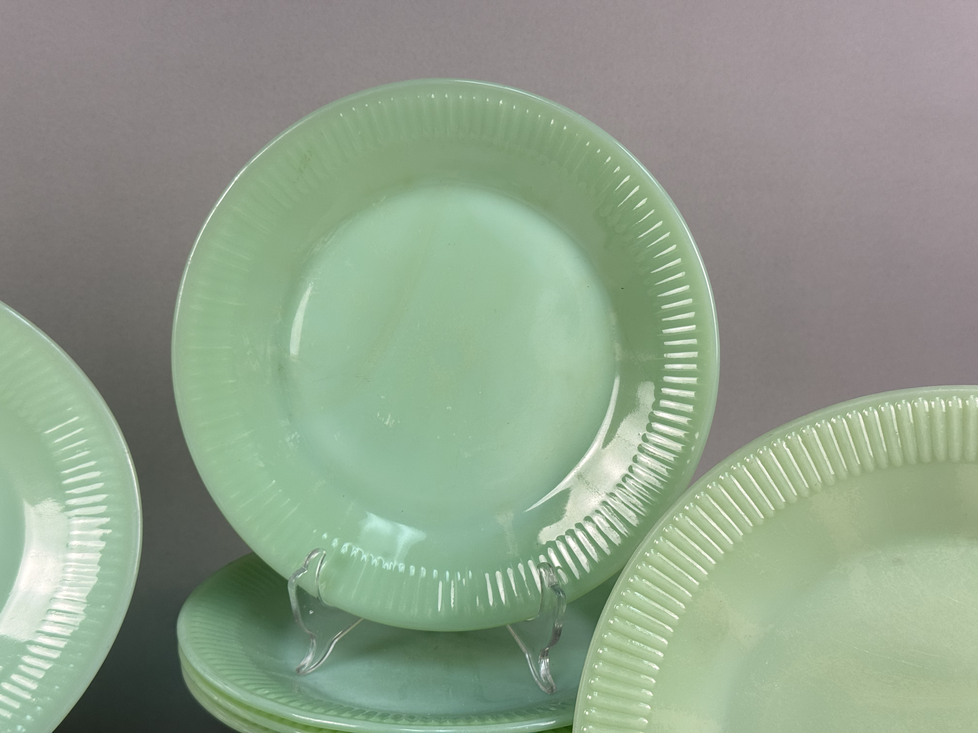 Fire-King Jadeite Jane Ray Pattern Mixed Set