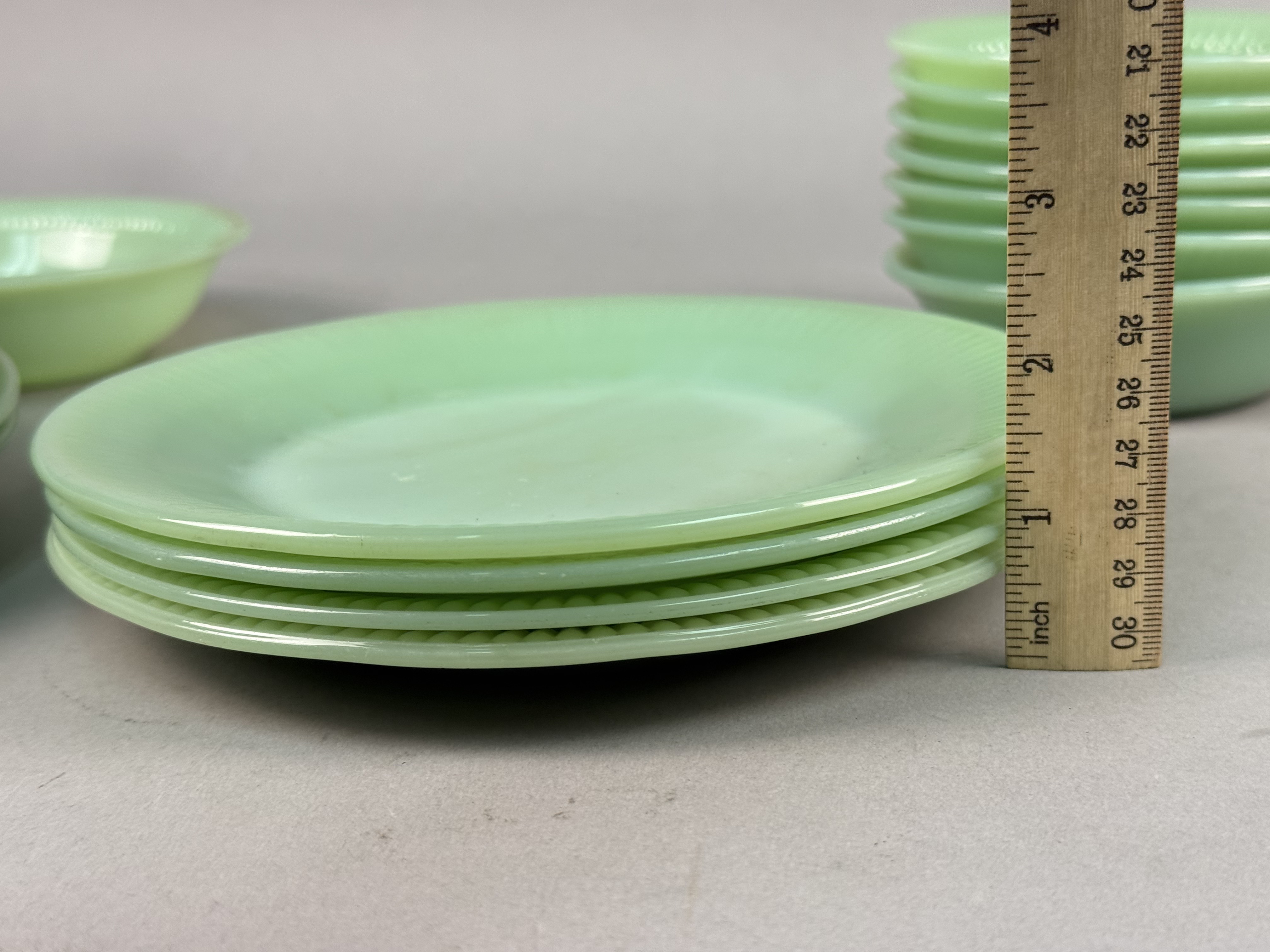Fire-King Jadeite Jane Ray Pattern Mixed Set
