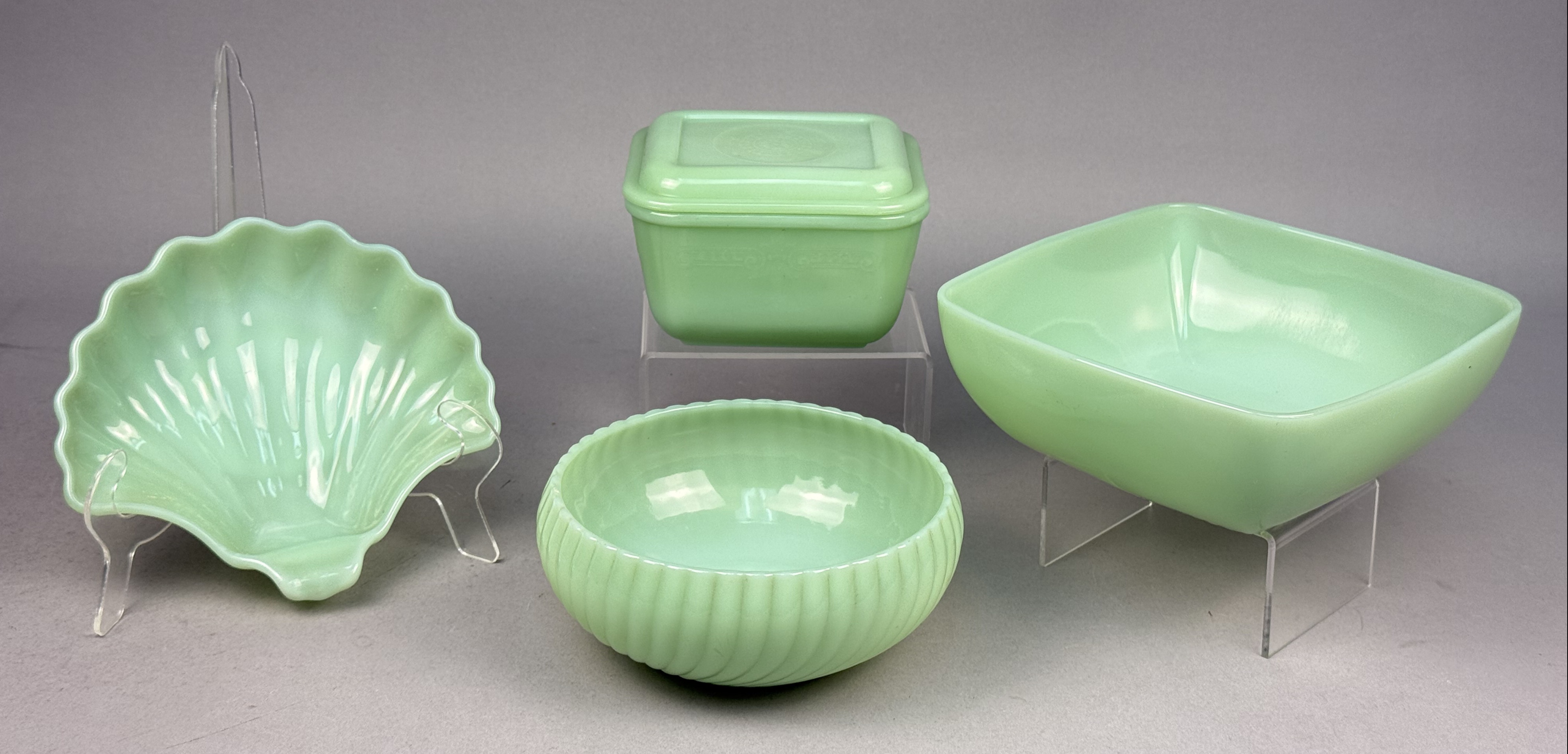 Fire-King Jadeite Glass Serving and Storage Pieces