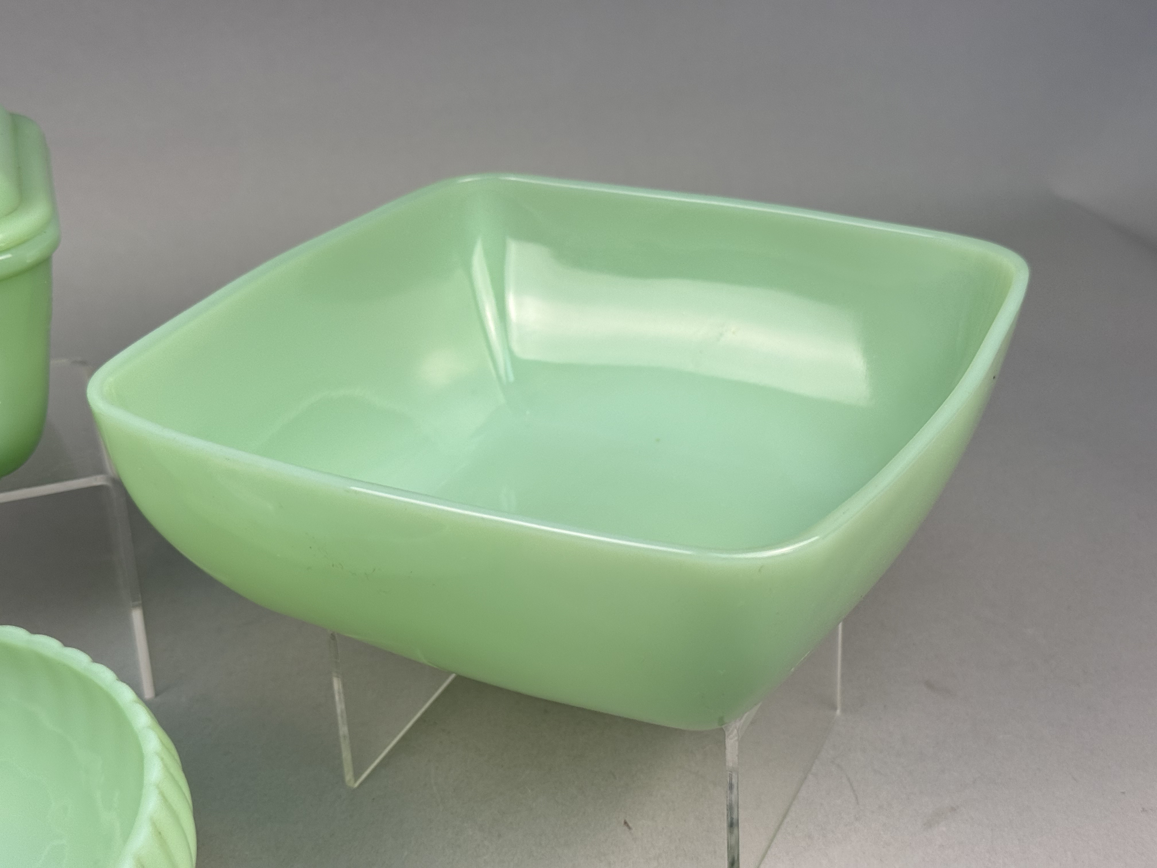 Fire-King Jadeite Glass Serving and Storage Pieces