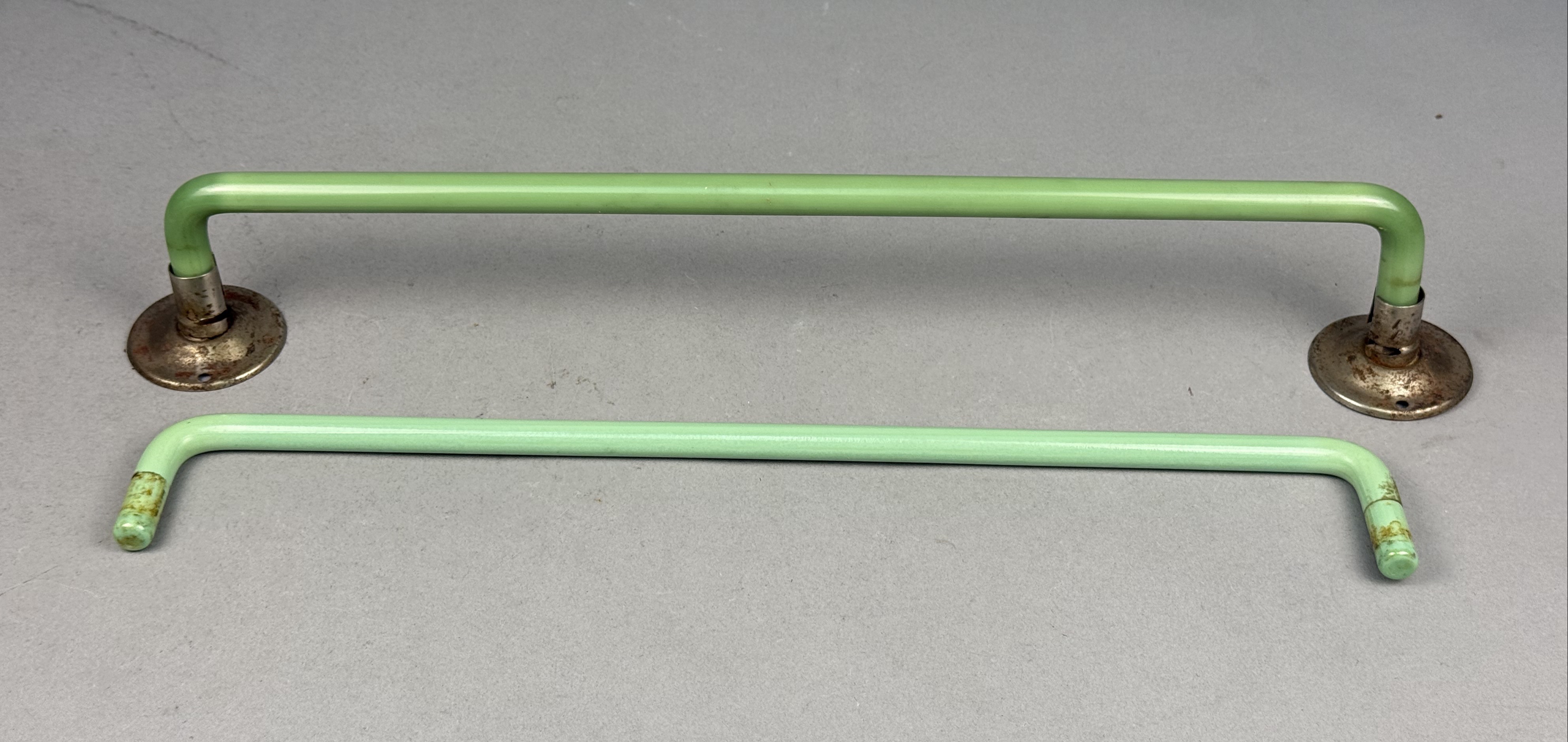 A Pair of Vintage Jadeite Towel Bars