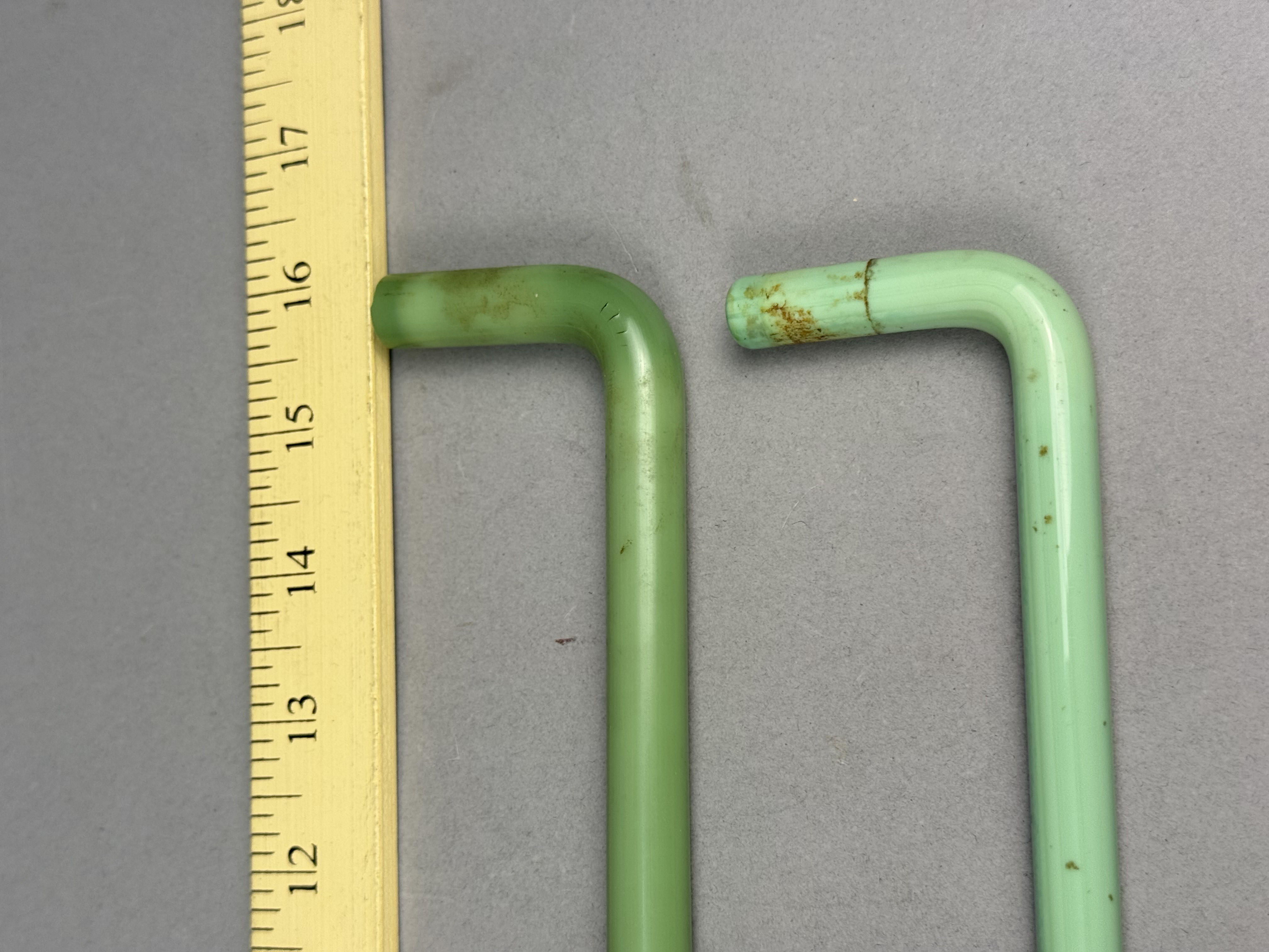 A Pair of Vintage Jadeite Towel Bars