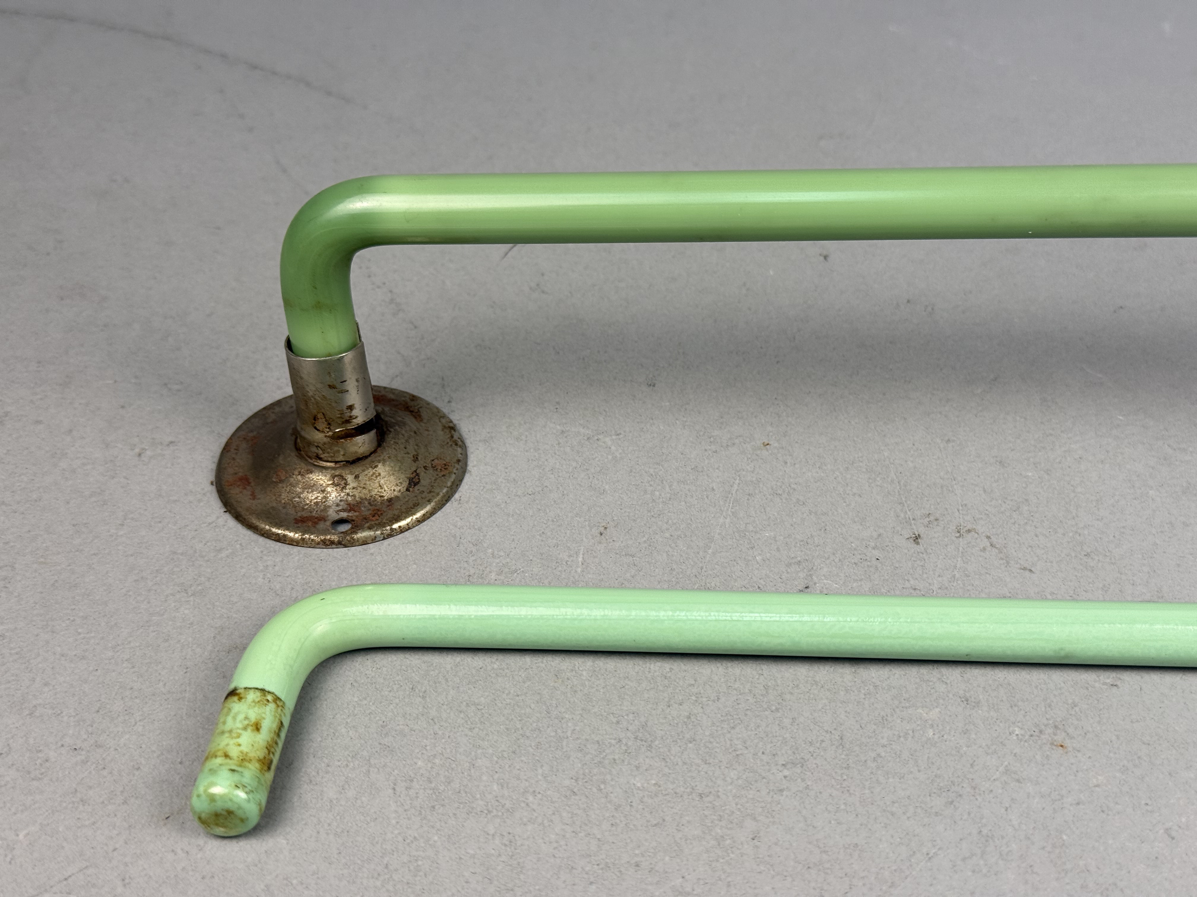A Pair of Vintage Jadeite Towel Bars