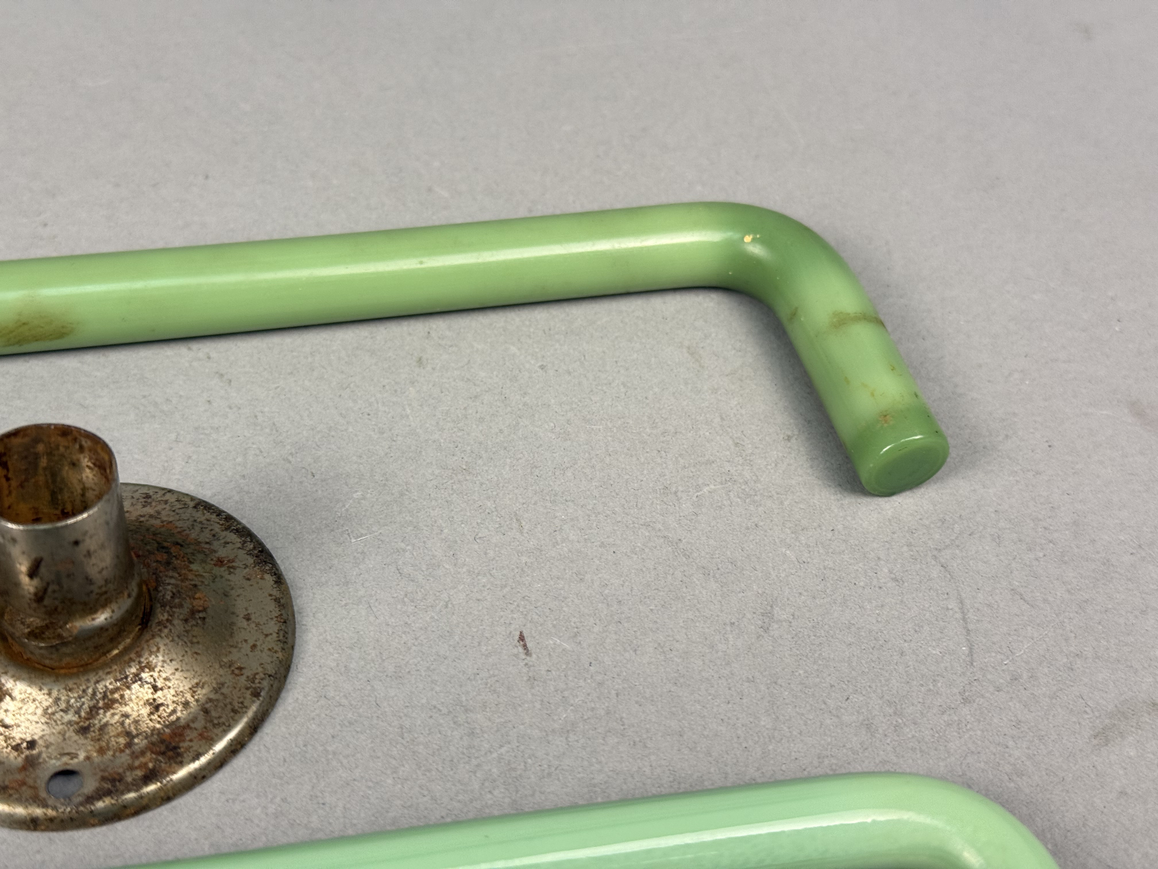 A Pair of Vintage Jadeite Towel Bars