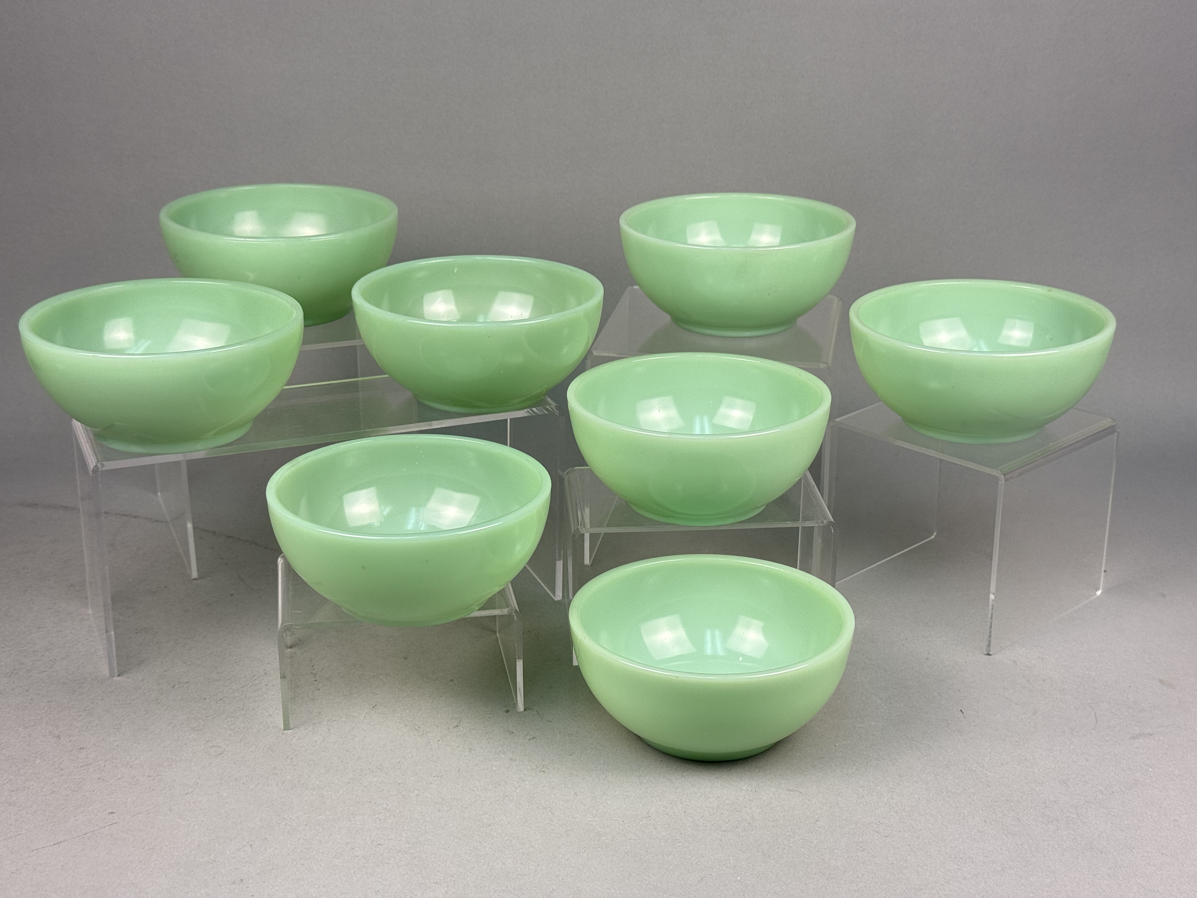 A Set of Vintage Jadeite Glass Chili Bowls