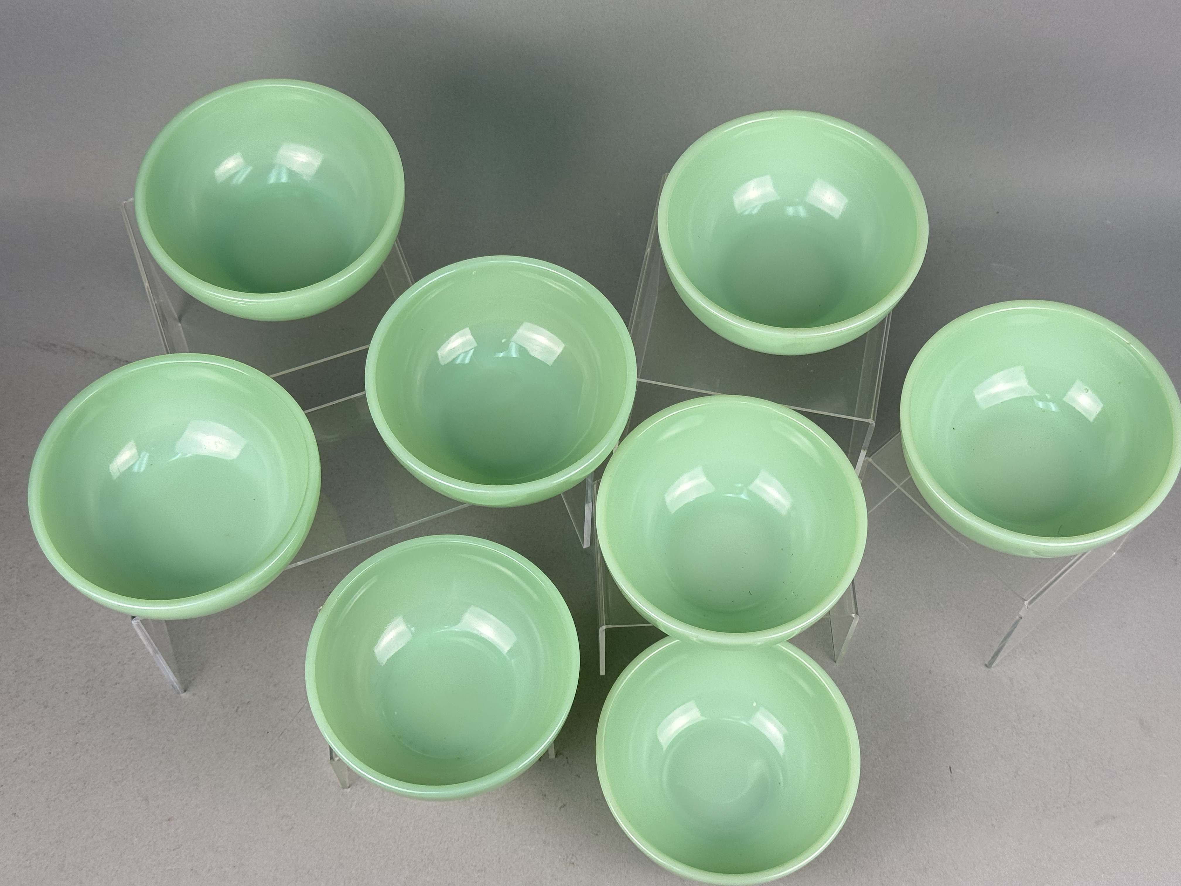 A Set of Vintage Jadeite Glass Chili Bowls