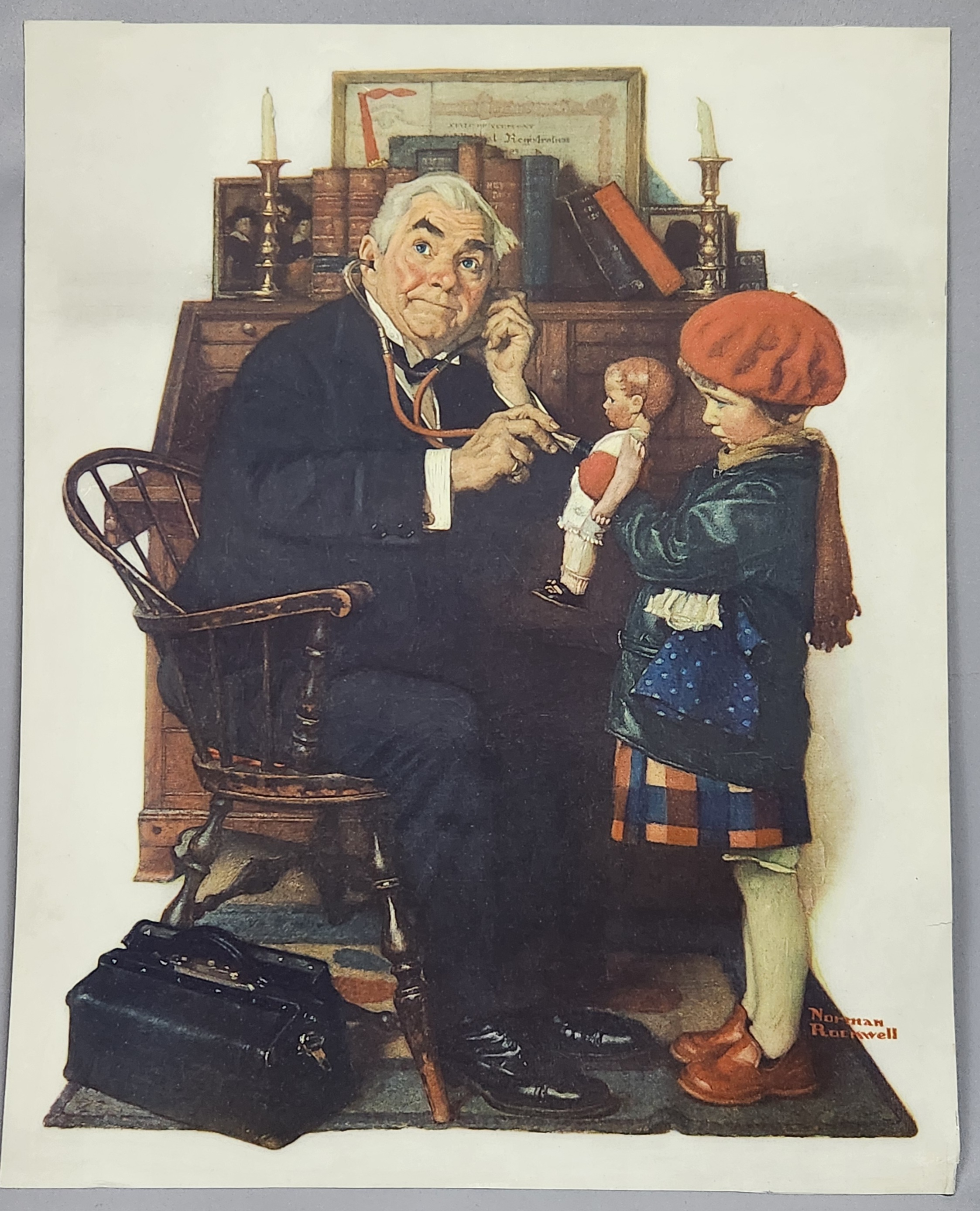 Norman Rockwell Doctor & Doll Print