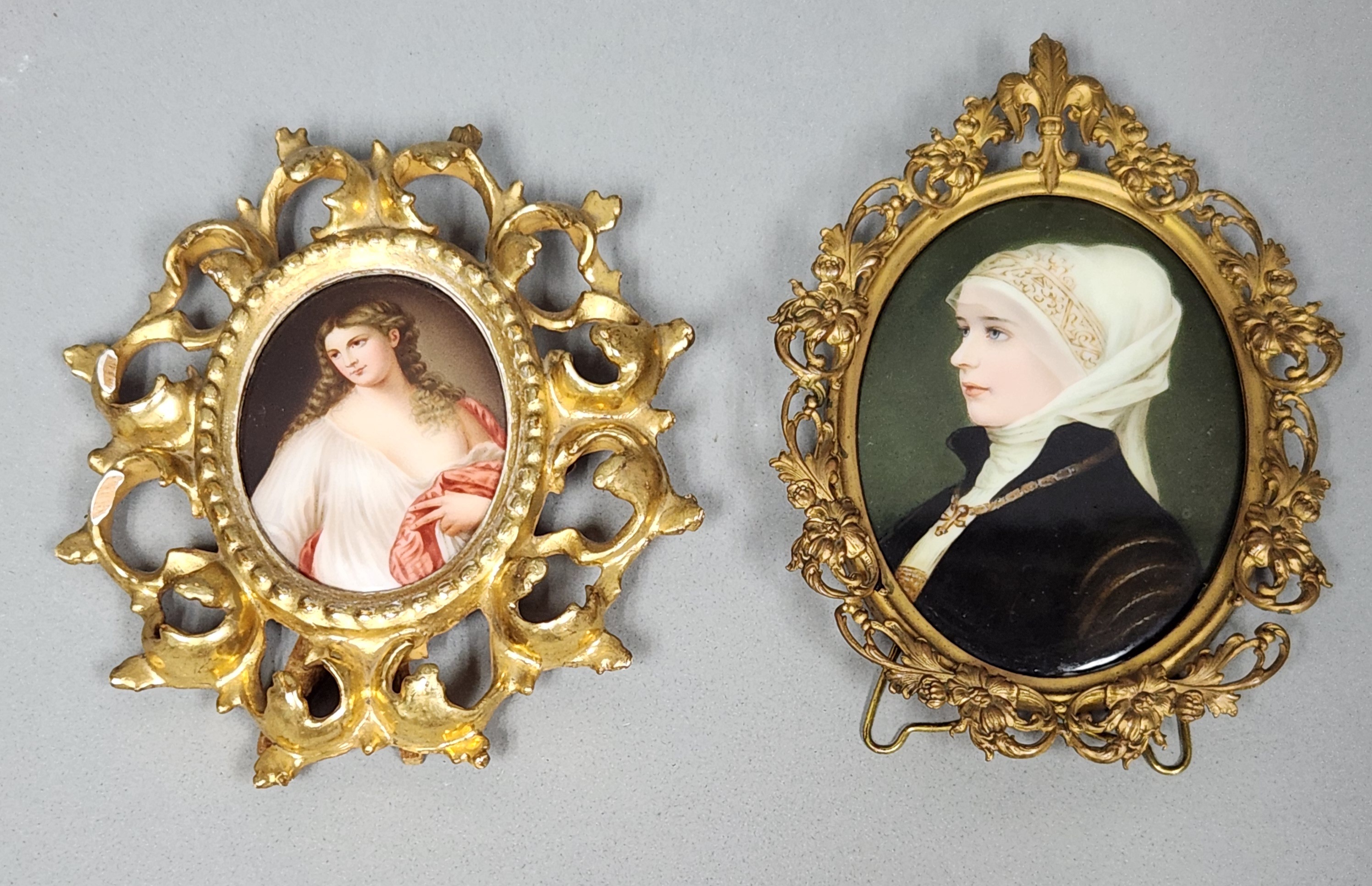 Painted Porcelain Portrait Plaques
