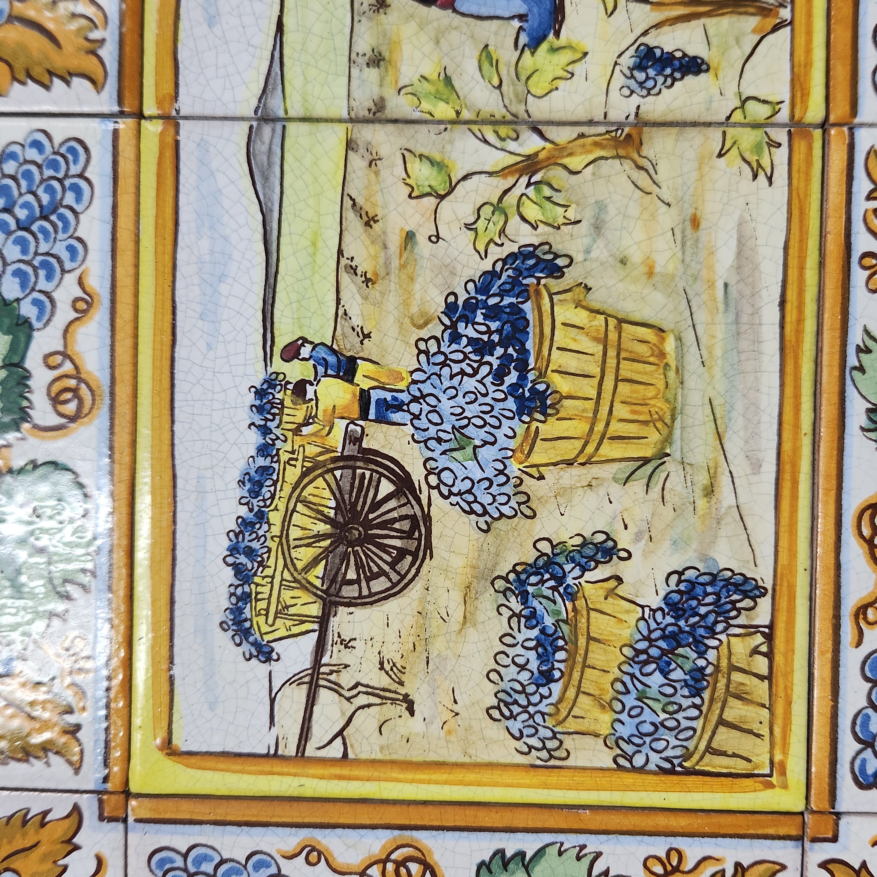 E Pascual Polychrome Ceramic Tile Mural