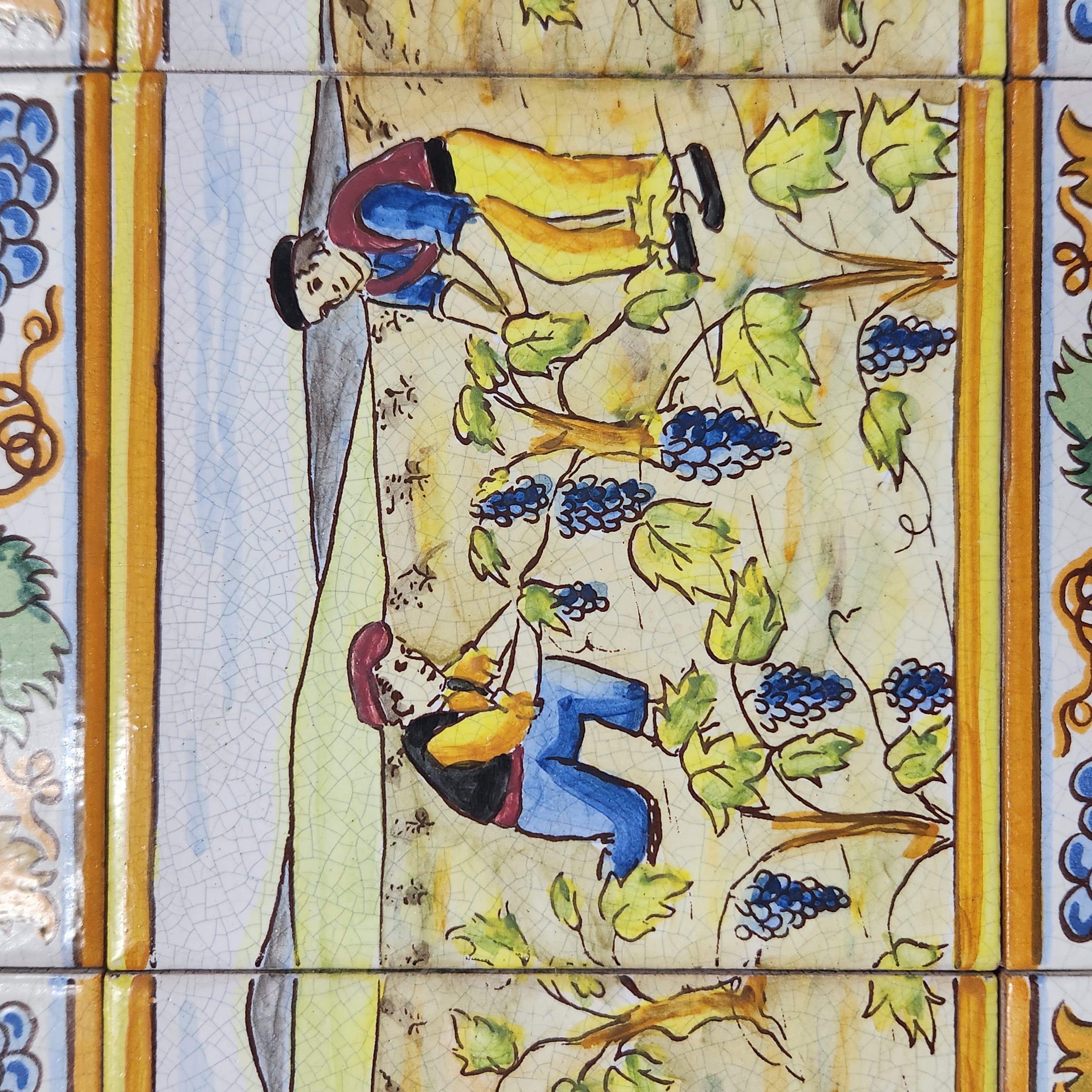 E Pascual Polychrome Ceramic Tile Mural