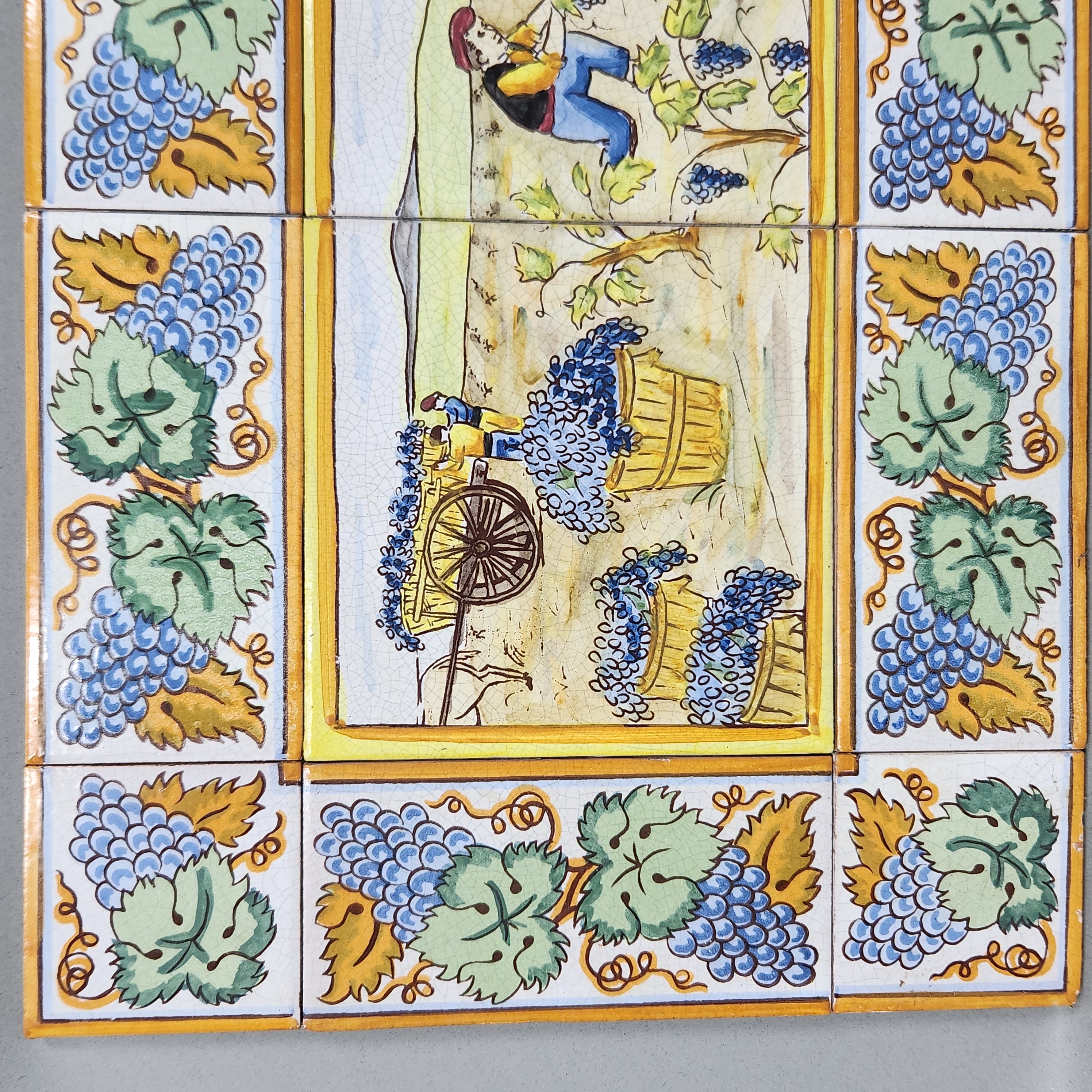 E Pascual Polychrome Ceramic Tile Mural