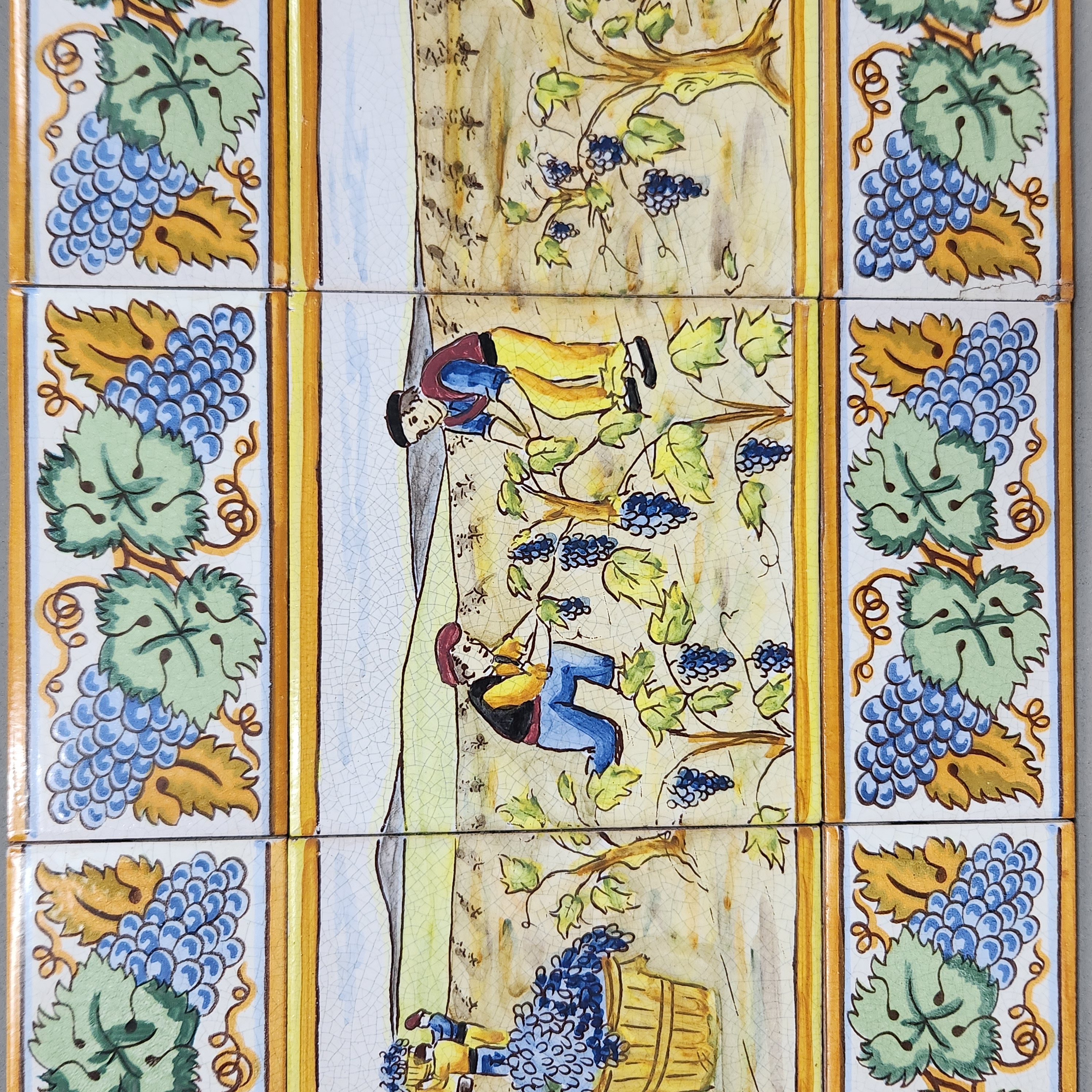 E Pascual Polychrome Ceramic Tile Mural