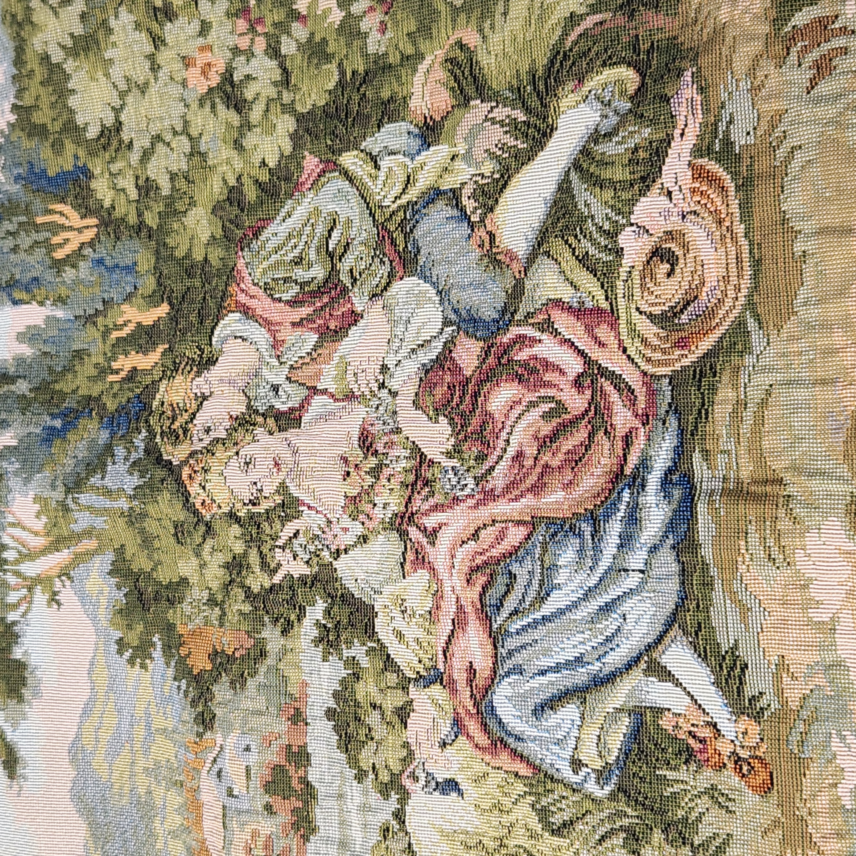Rococo Style Woven Tapestry Pillow Cover