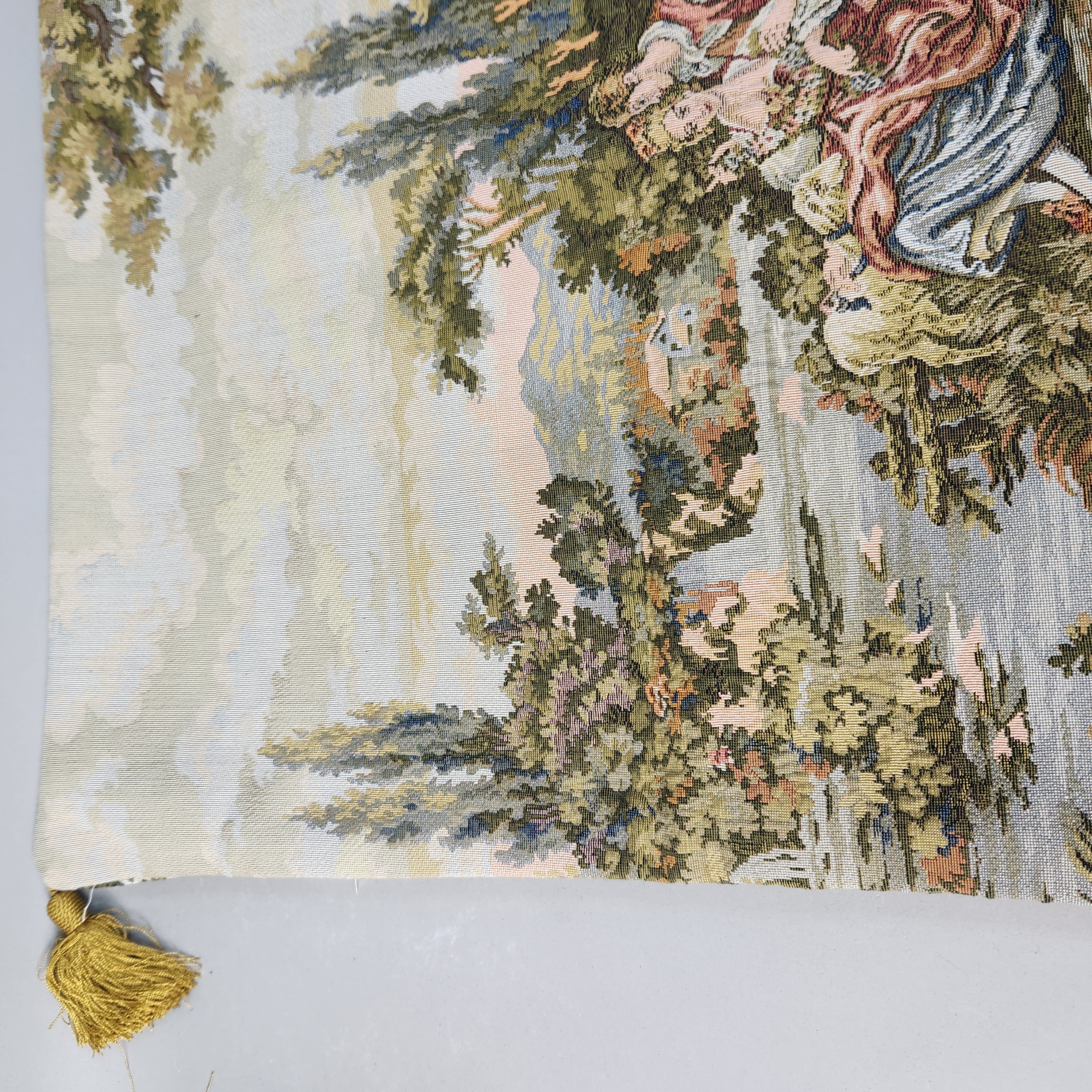 Rococo Style Woven Tapestry Pillow Cover