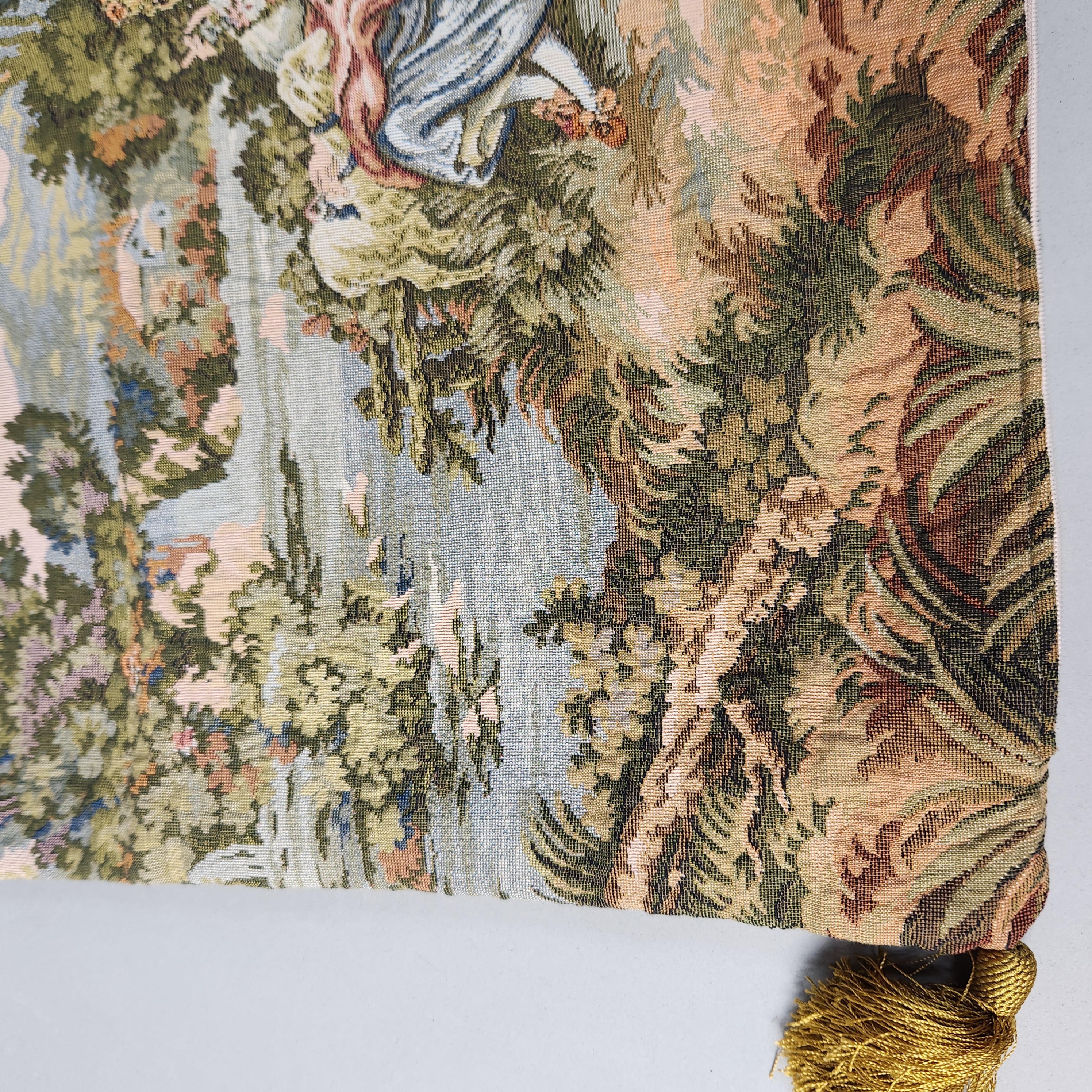 Rococo Style Woven Tapestry Pillow Cover