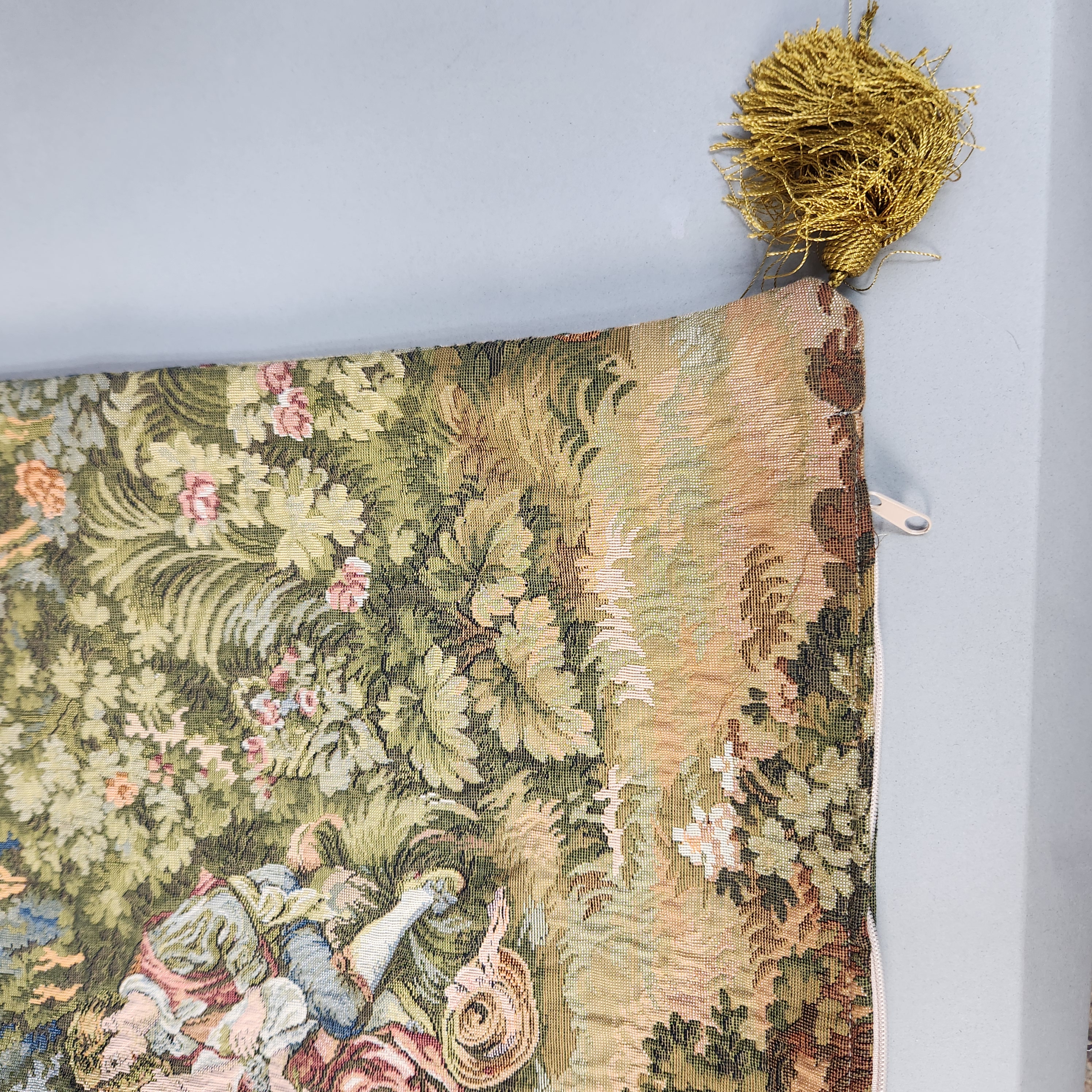 Rococo Style Woven Tapestry Pillow Cover