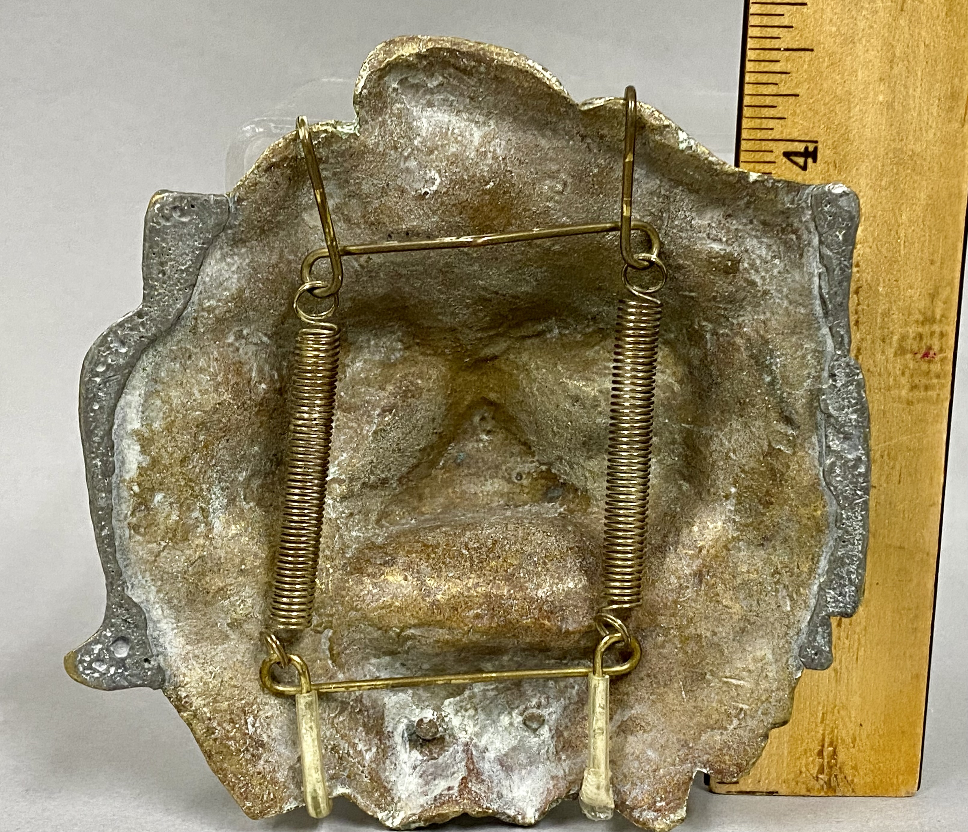 Early Cast Brass Lion Head Decorative Mount