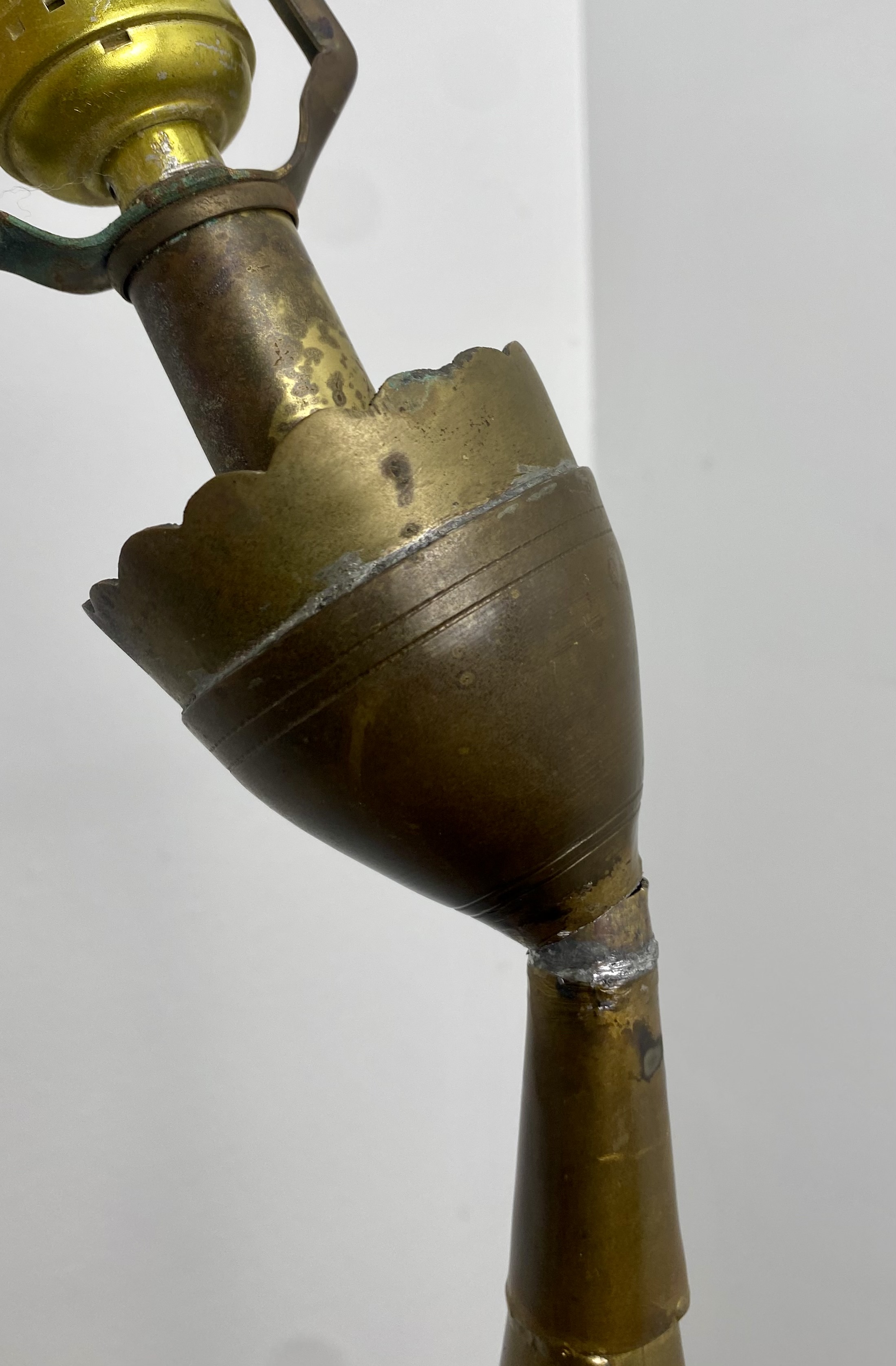Middle Eastern Style Etched Brass Hookah Floor Lamp