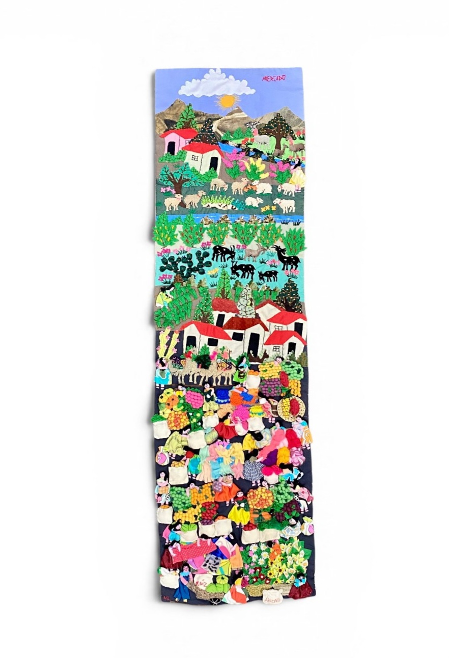 Peruvian Three-Dimensional Arpillera Wall Hanging