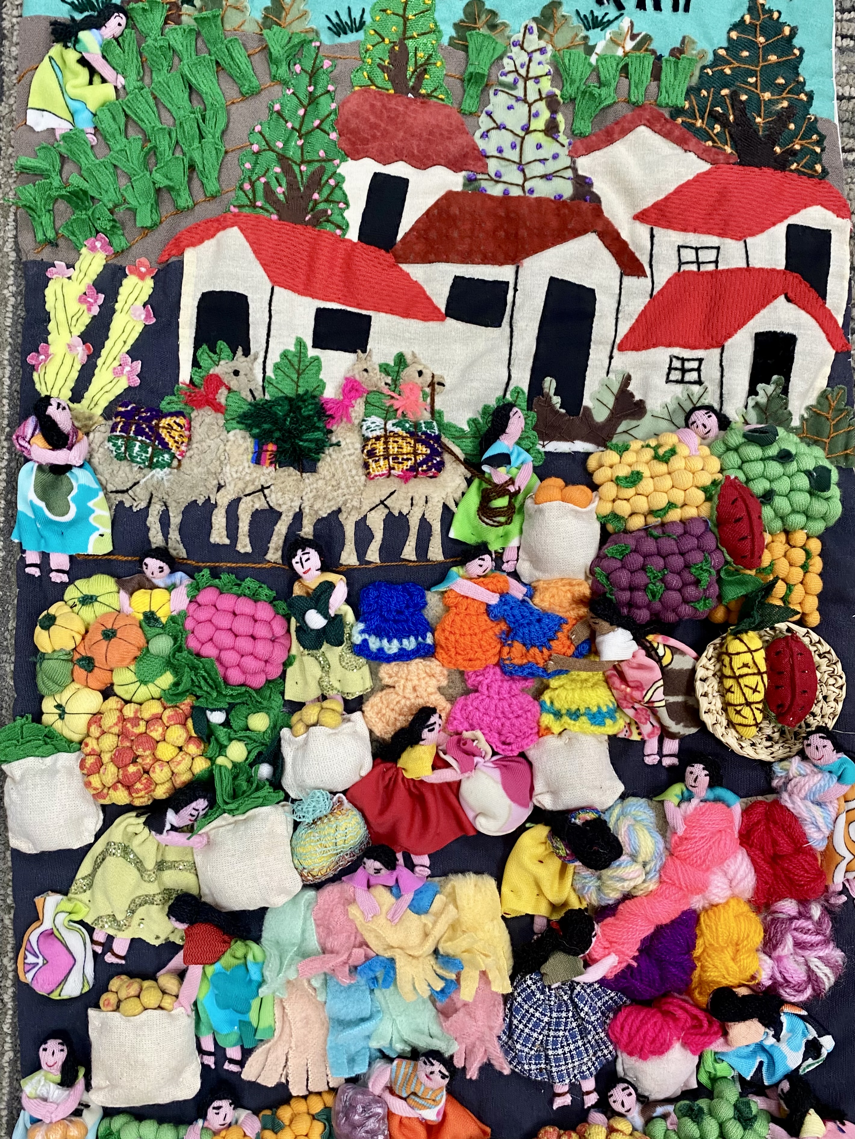 Peruvian Three-Dimensional Arpillera Wall Hanging