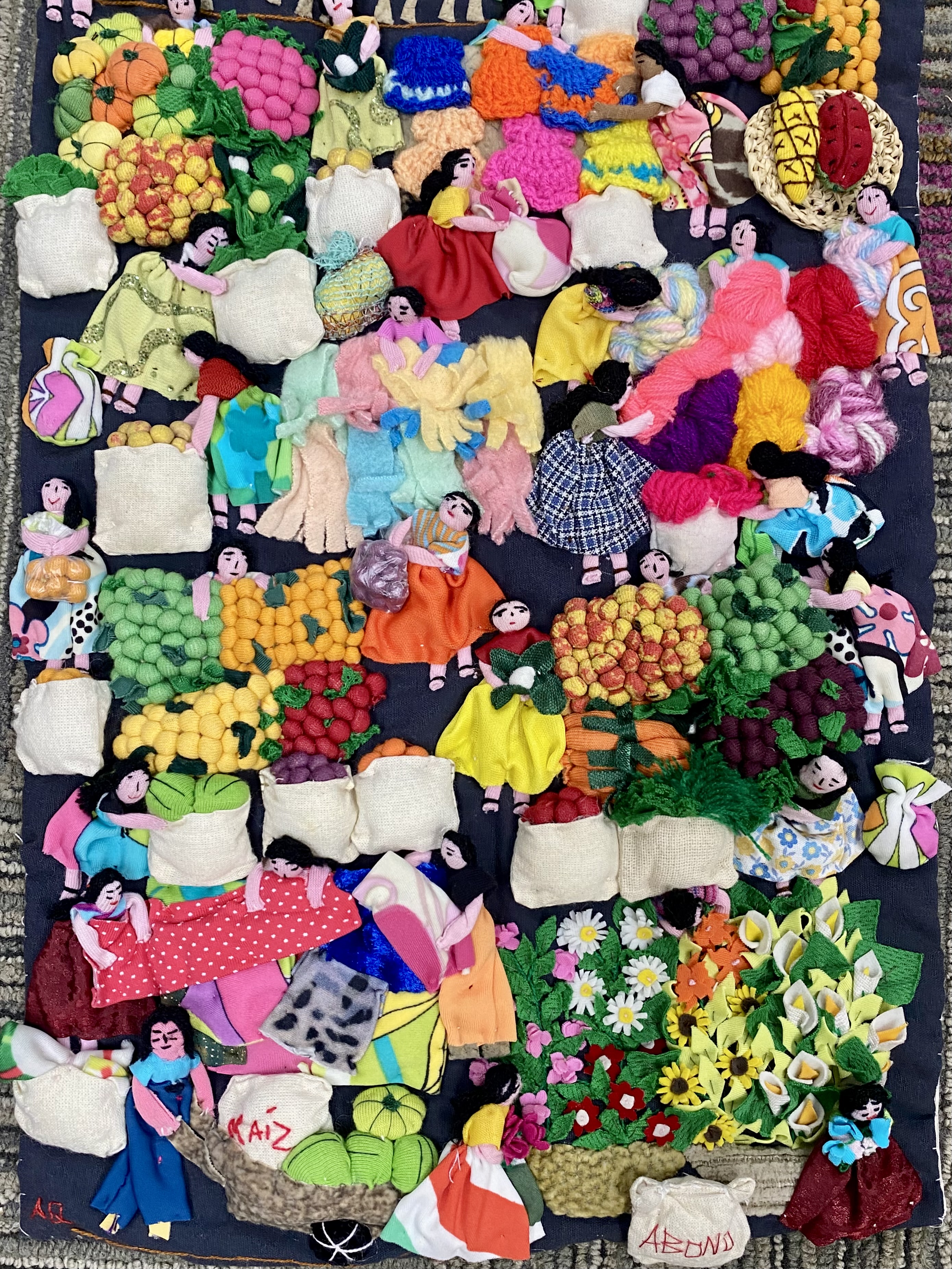 Peruvian Three-Dimensional Arpillera Wall Hanging