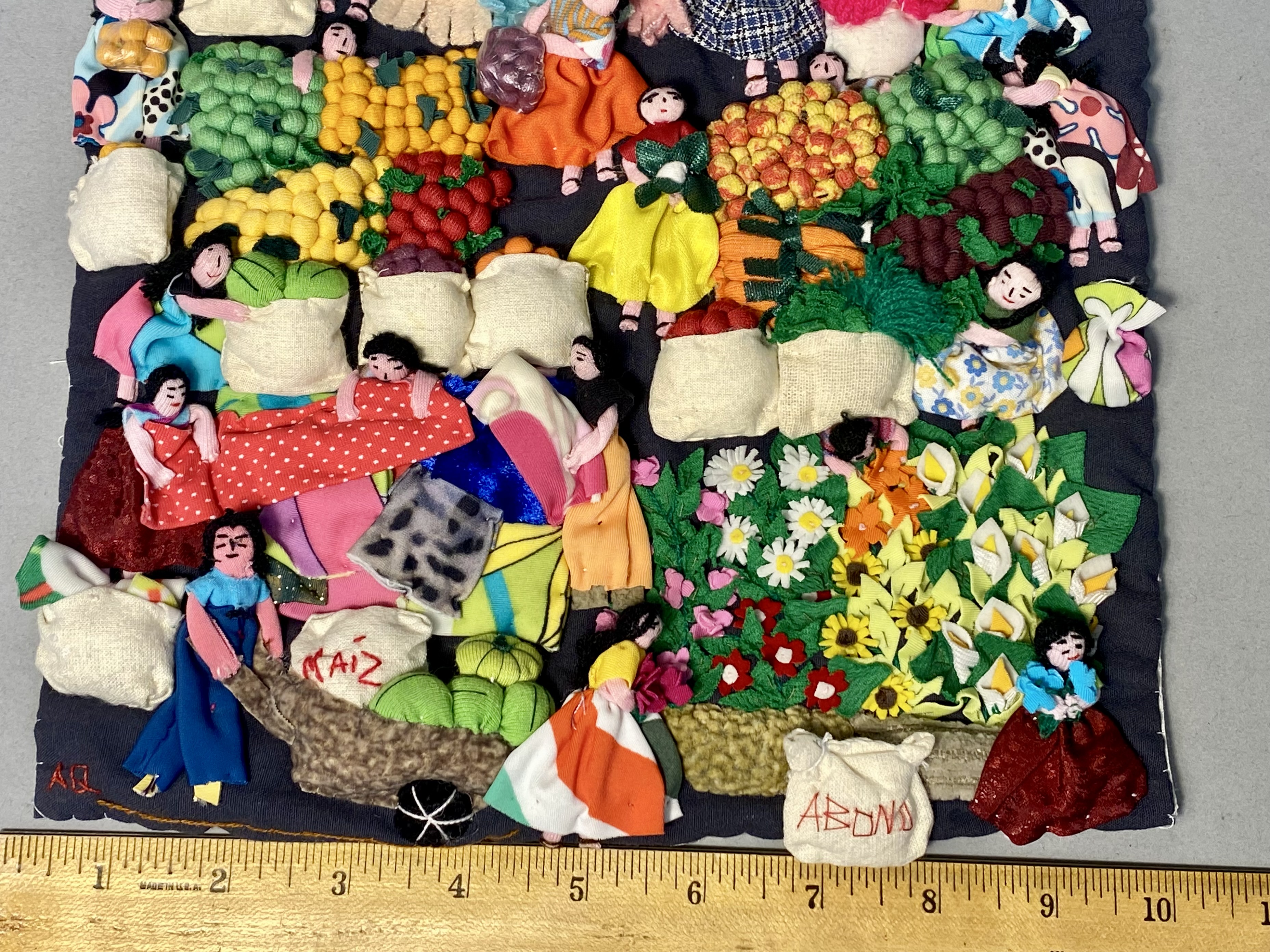 Peruvian Three-Dimensional Arpillera Wall Hanging