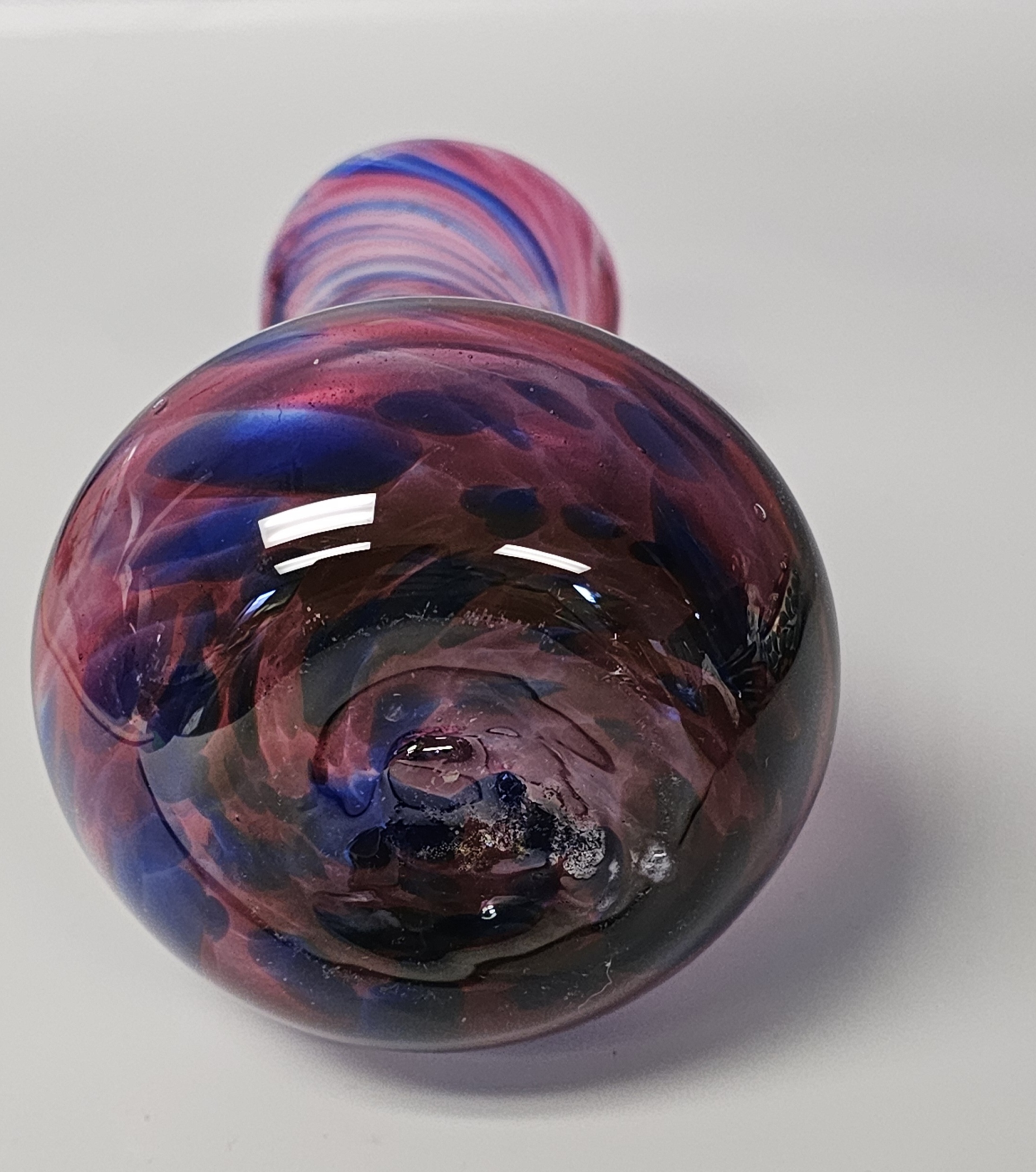 Hand-Blown Studio Art Glass Swirl Vase