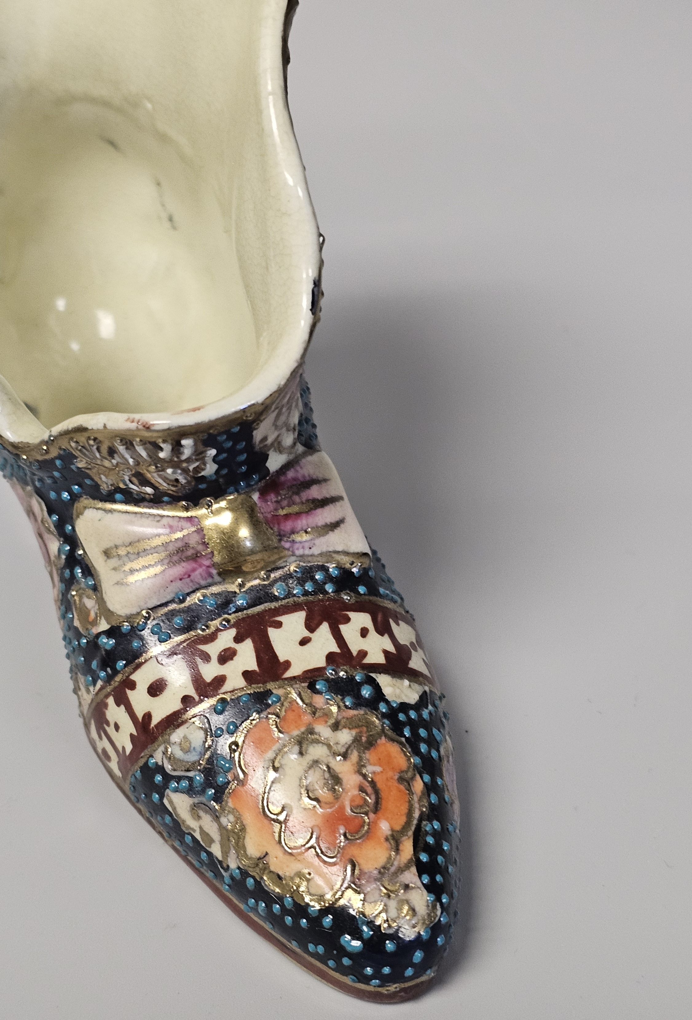 Japanese Satsuma Porcelain Shoe Figurines