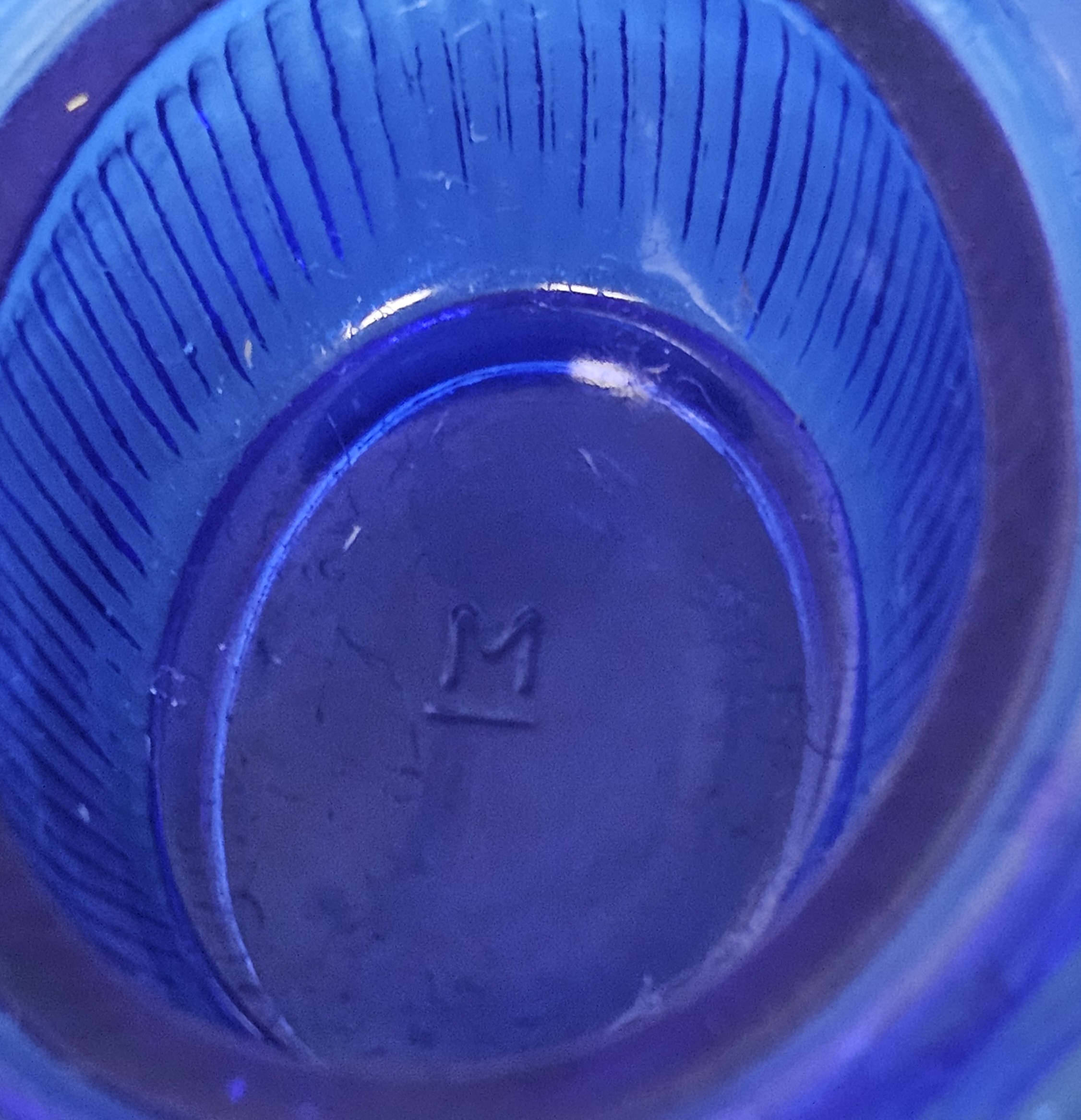 Mosser Cobalt Blue Glass Miniature Hen on Nest