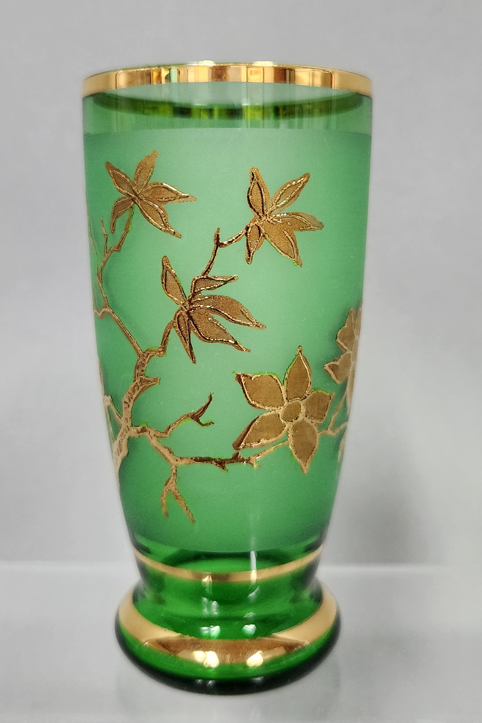Bohemian Style Green Glass Tumblers