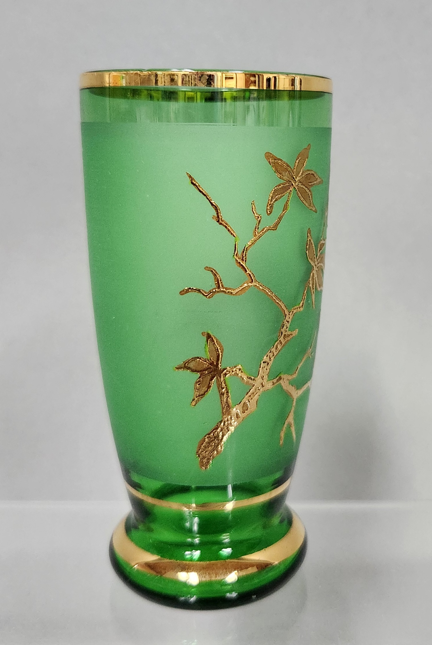 Bohemian Style Green Glass Tumblers