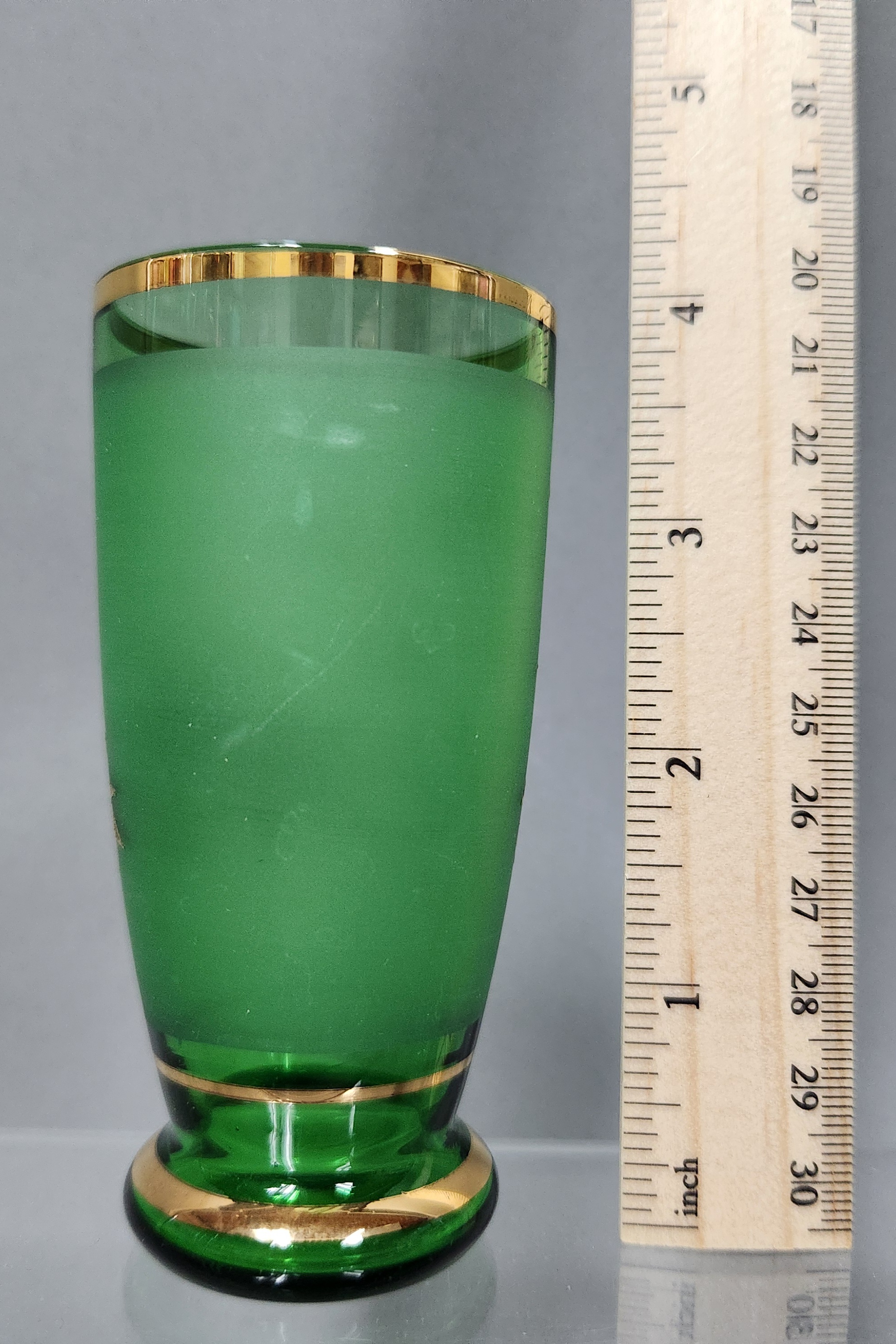 Bohemian Style Green Glass Tumblers