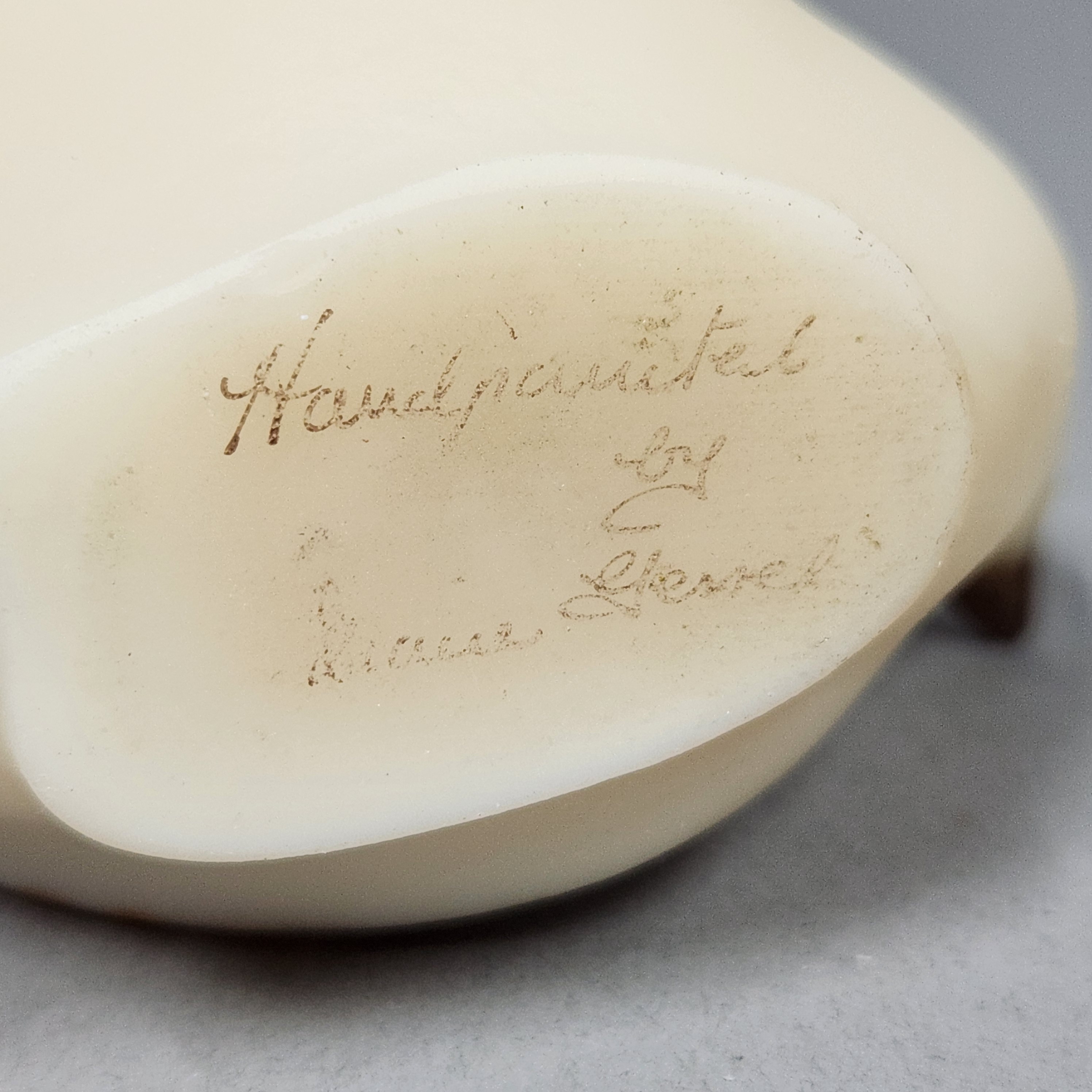 Fenton Custard Satin Glass Happiness Bird