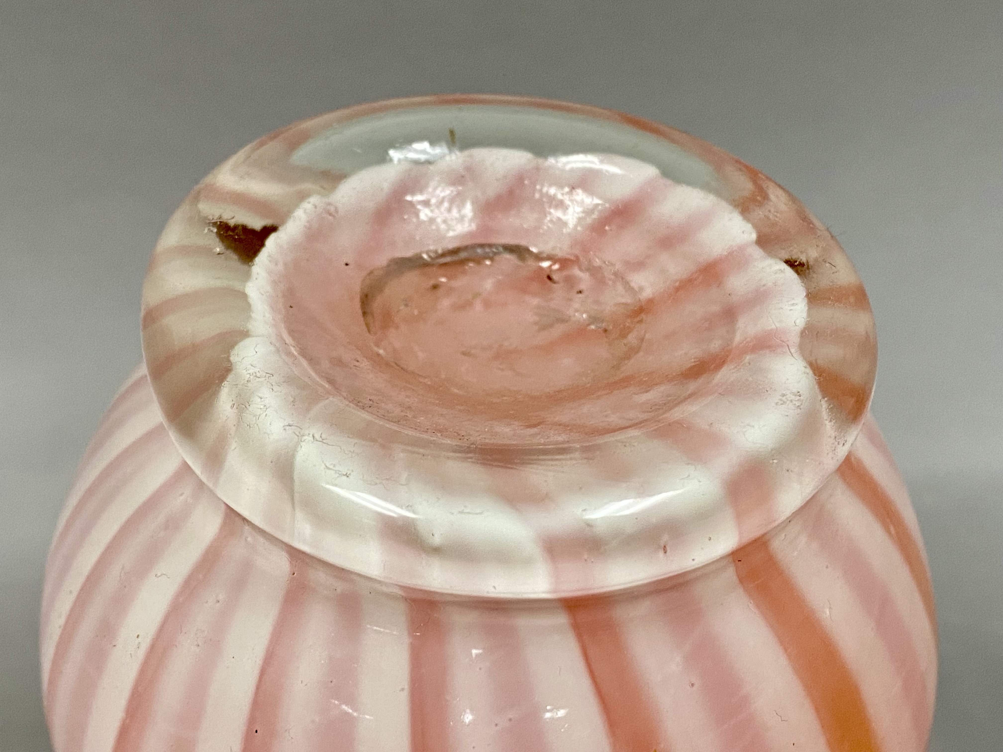 Art Glass Vase Ruffled Rim