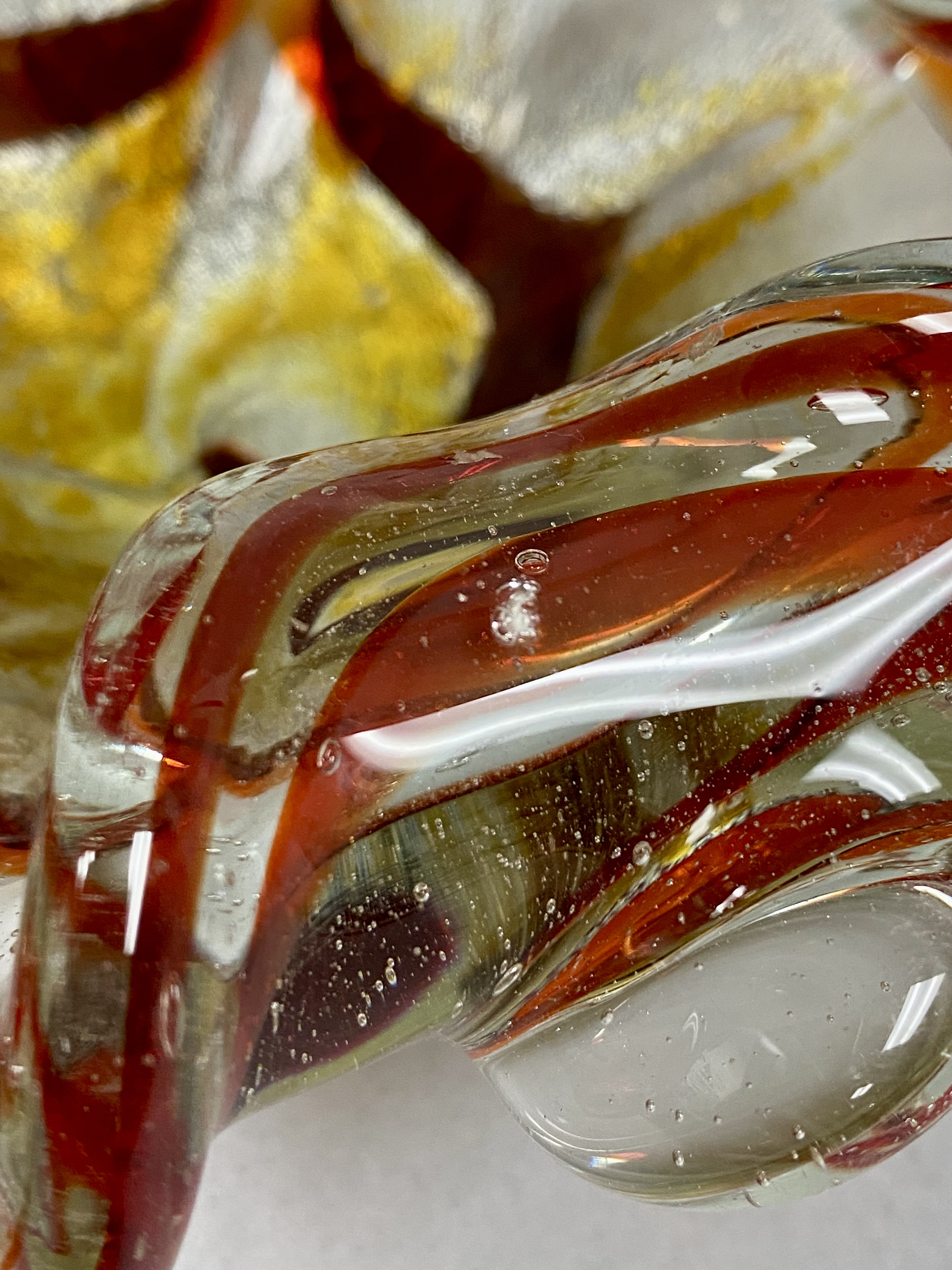Murano Style Glass Ashtray with Foil Inclusions